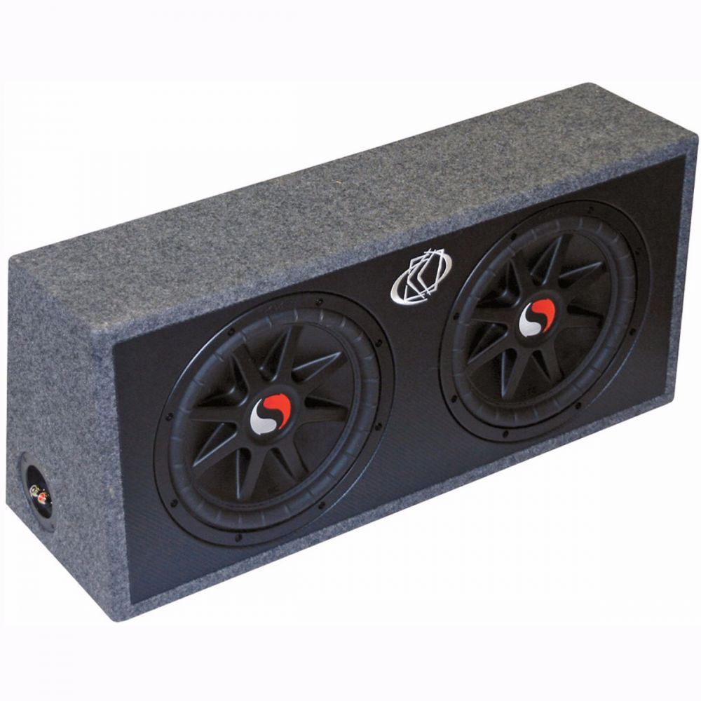 Kicker 09DS12C4 Solo Classic Double 12" Passive Bass Box 2400 Watts 4 Ohm Sealed Enclosure