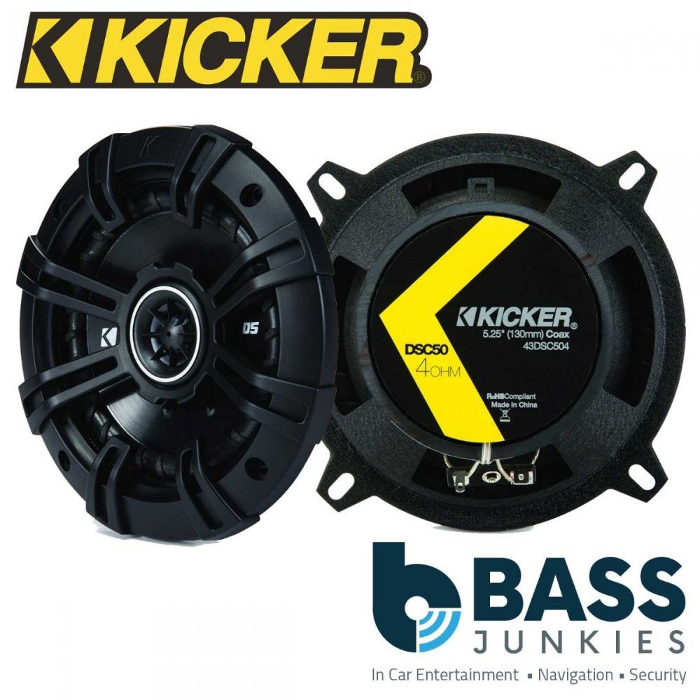 Kicker DSC504 - 13cm 5.25" 130mm 200 Watts 2 Way Car Coaxial Front Rear Door Speakers