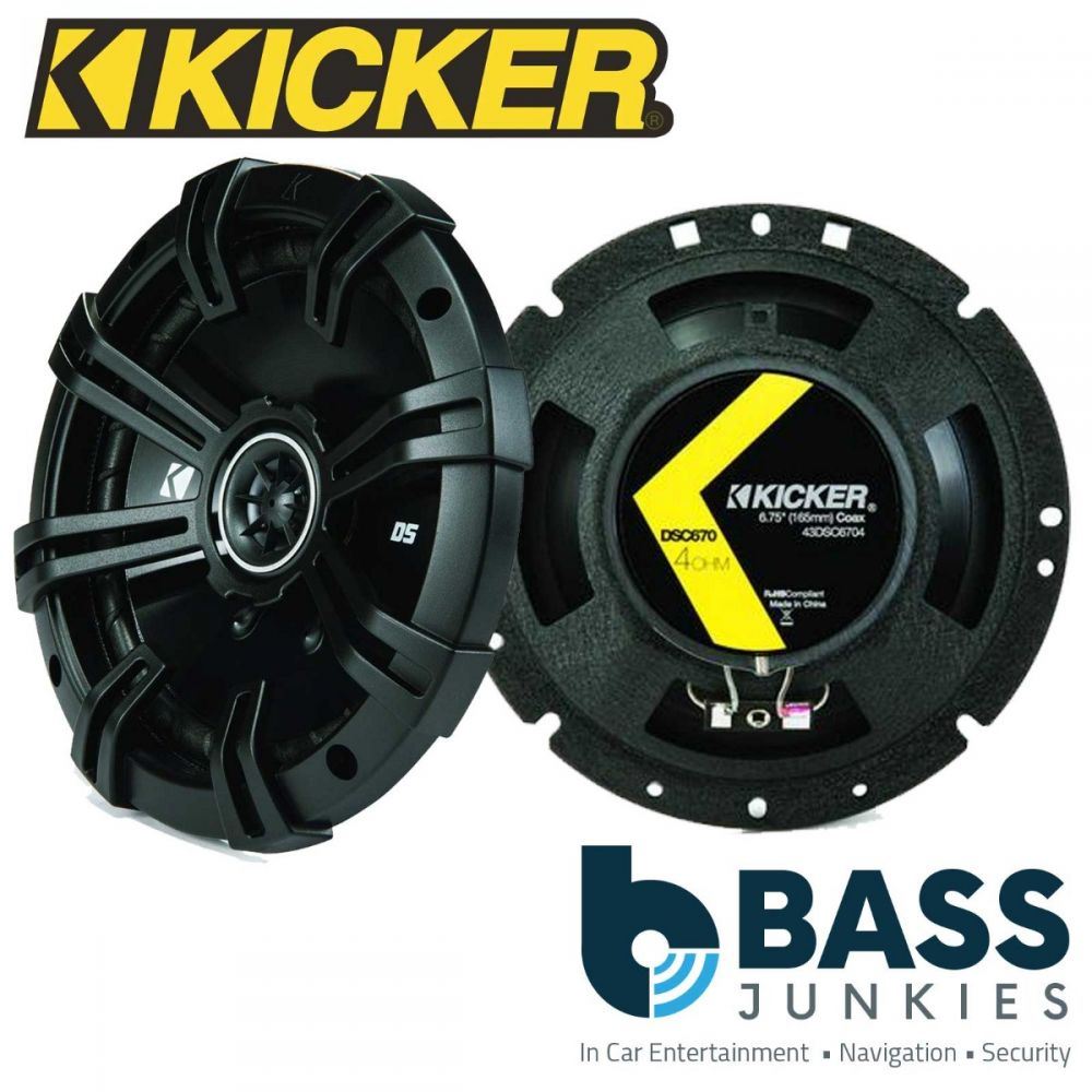Kicker DSC6704 - 6.75" 165mm 240 Watts 2 Way Car Front Rear Door Coaxial Speakers