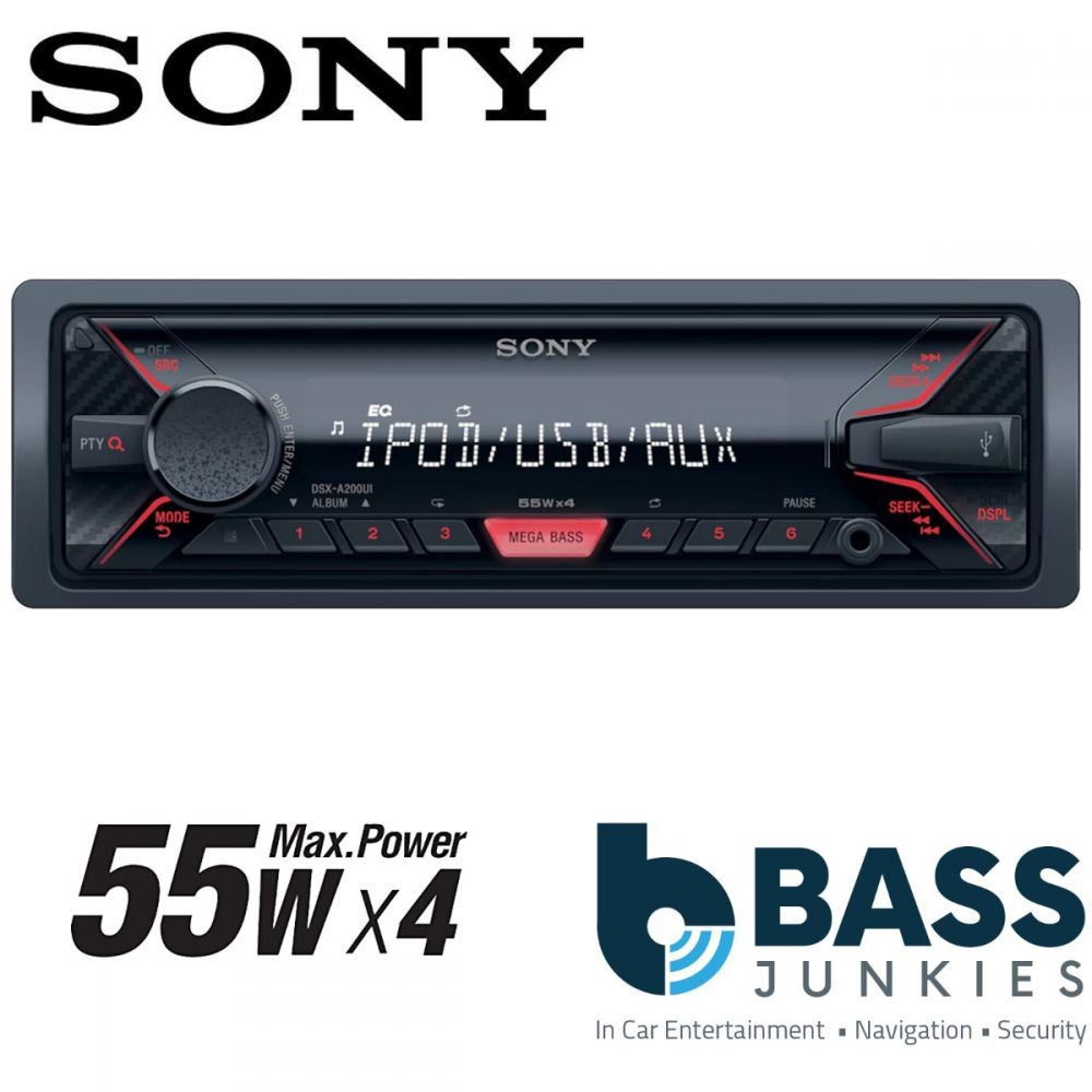 Sony DSX-A200UI - Mechless WMA MP3 AAC USB AUX iPod iPhone Car Stereo Radio Tuner Player