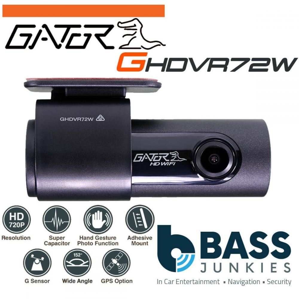 Gator GHDVR72W - 720P High Definition Wi-Fi 30FPS 152 Degree Wide Angle Car Dash Cam Camera