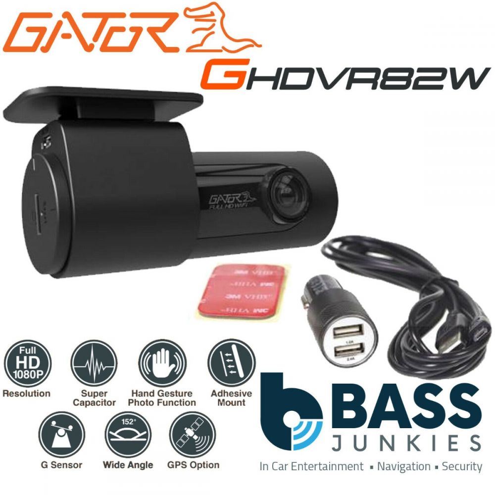 Gator GHDVR82W - 8GB 1080P High Definition 30FPS 152 Degree Wide Angle Car Dash Cam Camera