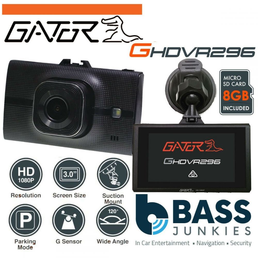 Gator GHDVR296 - 8GB 1080P High Definition 25FPS 120 Degree Wide Angle Car Dash Cam Camera