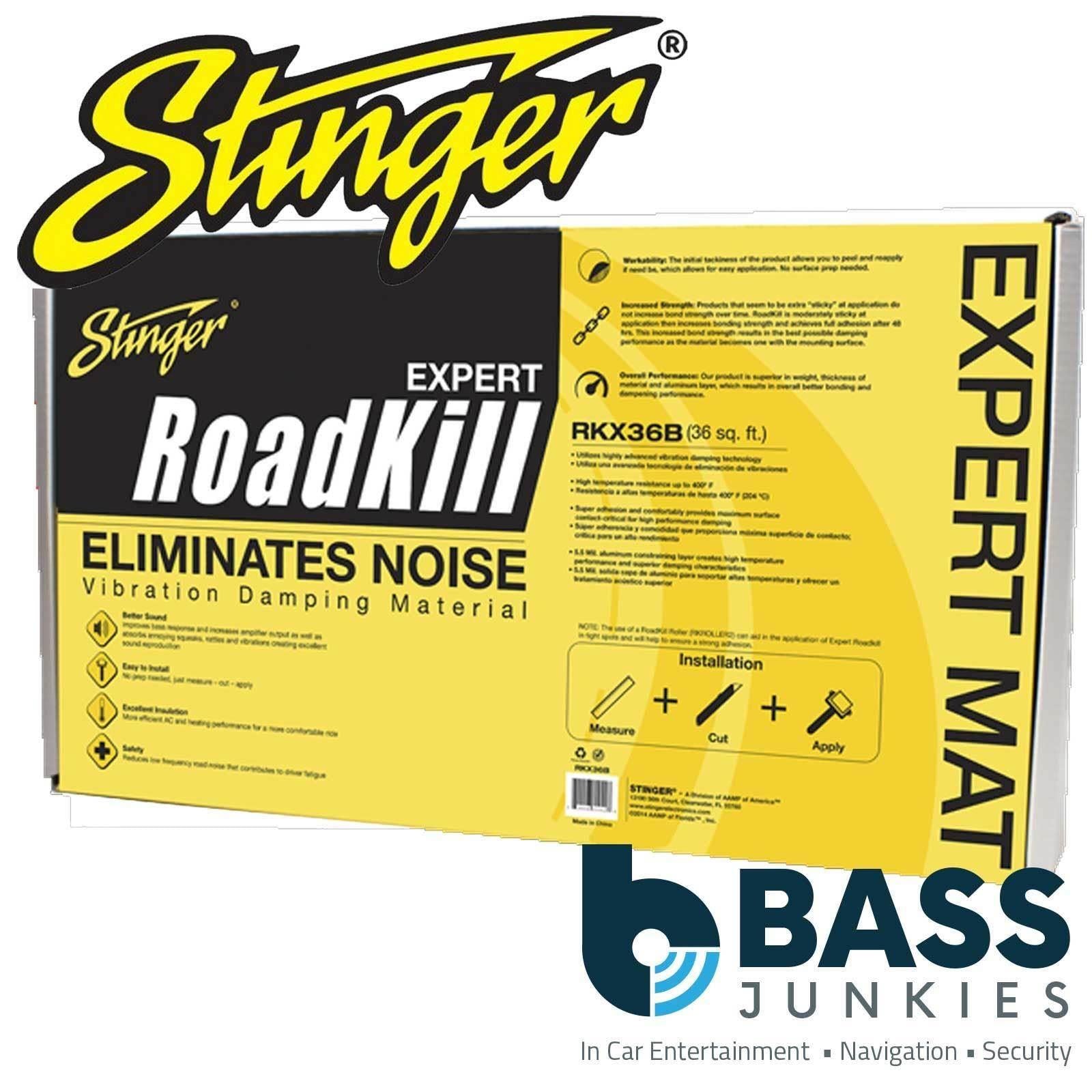 Stinger RKX36B ROADKILL EXPERT BULK PACK - Car Sound Deadening Mat Material 9 Sheets (18 x 32") Covering 36sqft Approx