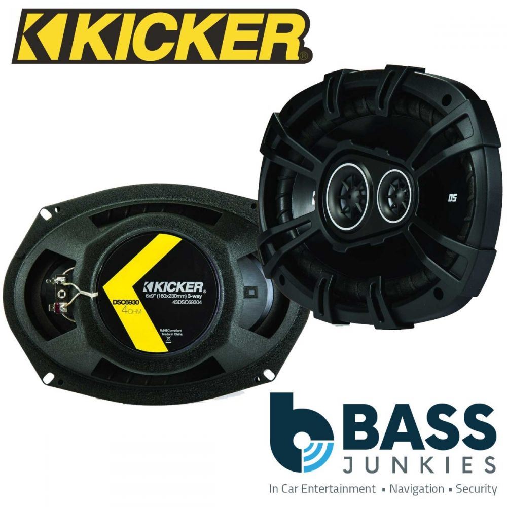 Kicker DSC69304 - 6 x 9" 160 x 230mm 360 Watts 3 Way Rear Triaxial Car Speakers