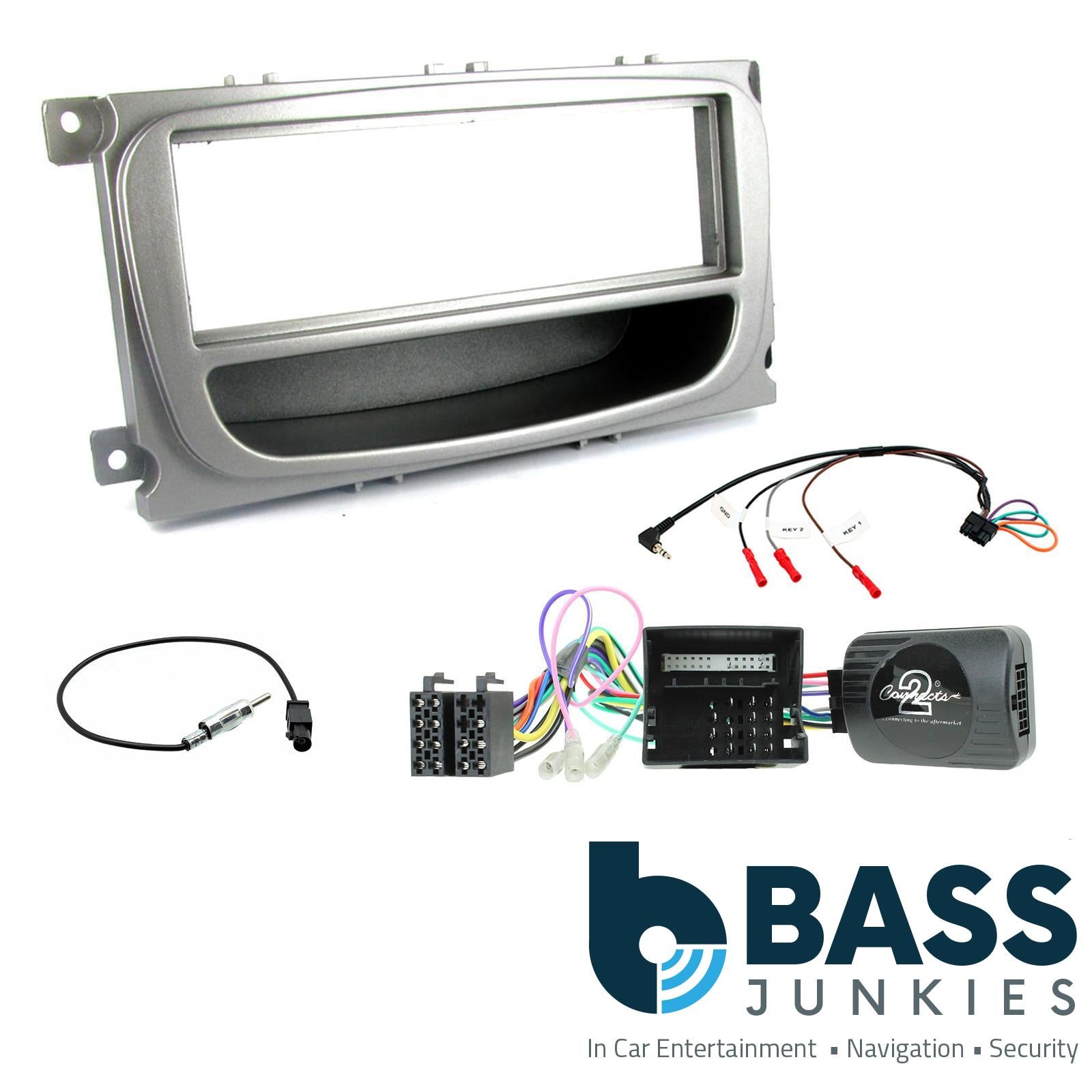 Connects 2 CTKFD60 - Ford Focus Mk2.5 2008 - 2011 Single Din Facia & Steering wheel Interface Fitting Installation Kit (Silver Facia Panel)