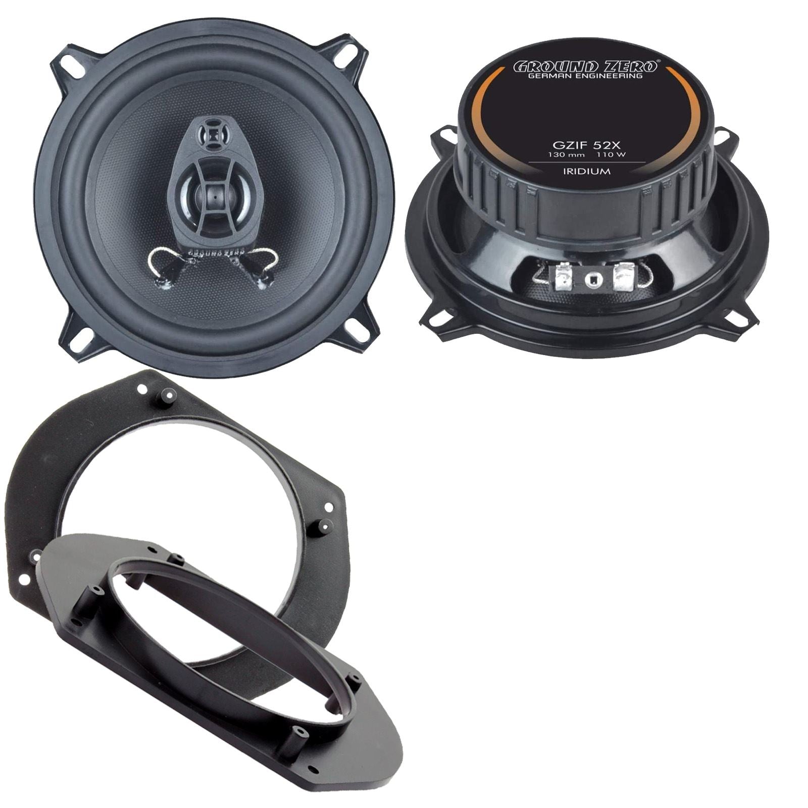 Ground Zero 2-Way 130mm/13cm/5.25" Car Coaxial Speakers (Pair Max 220 Watts) Fits Fiat Brava 1995-01 | Bravo 95-01 | Marea 96-02 | Multipla 99-10