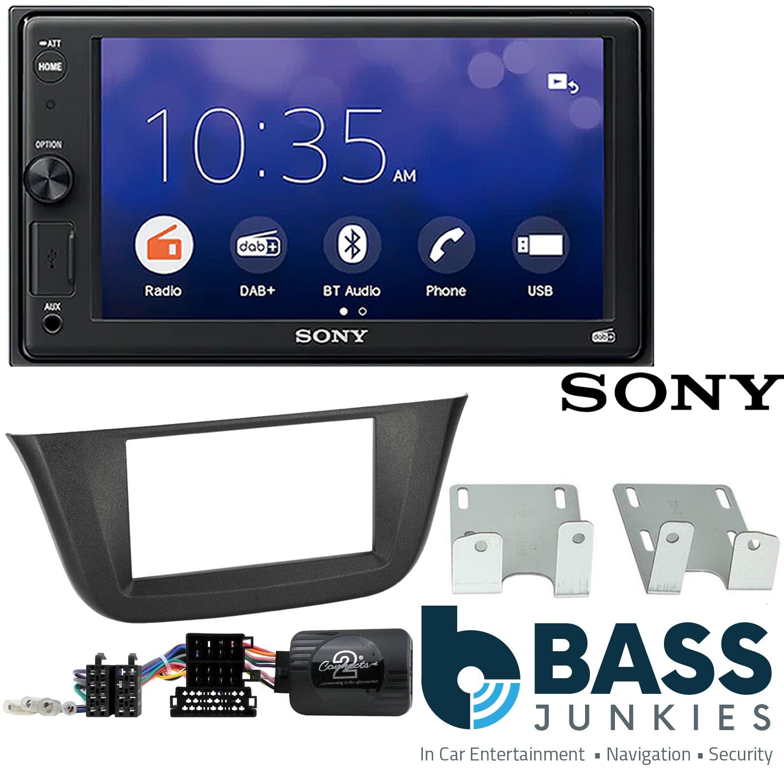SONY XAV-1550D DAB+ Smart Bluetooth Car Radio + Stereo fitting kit + Steering Wheel Controls Loom for Iveco Daily 2014-2021