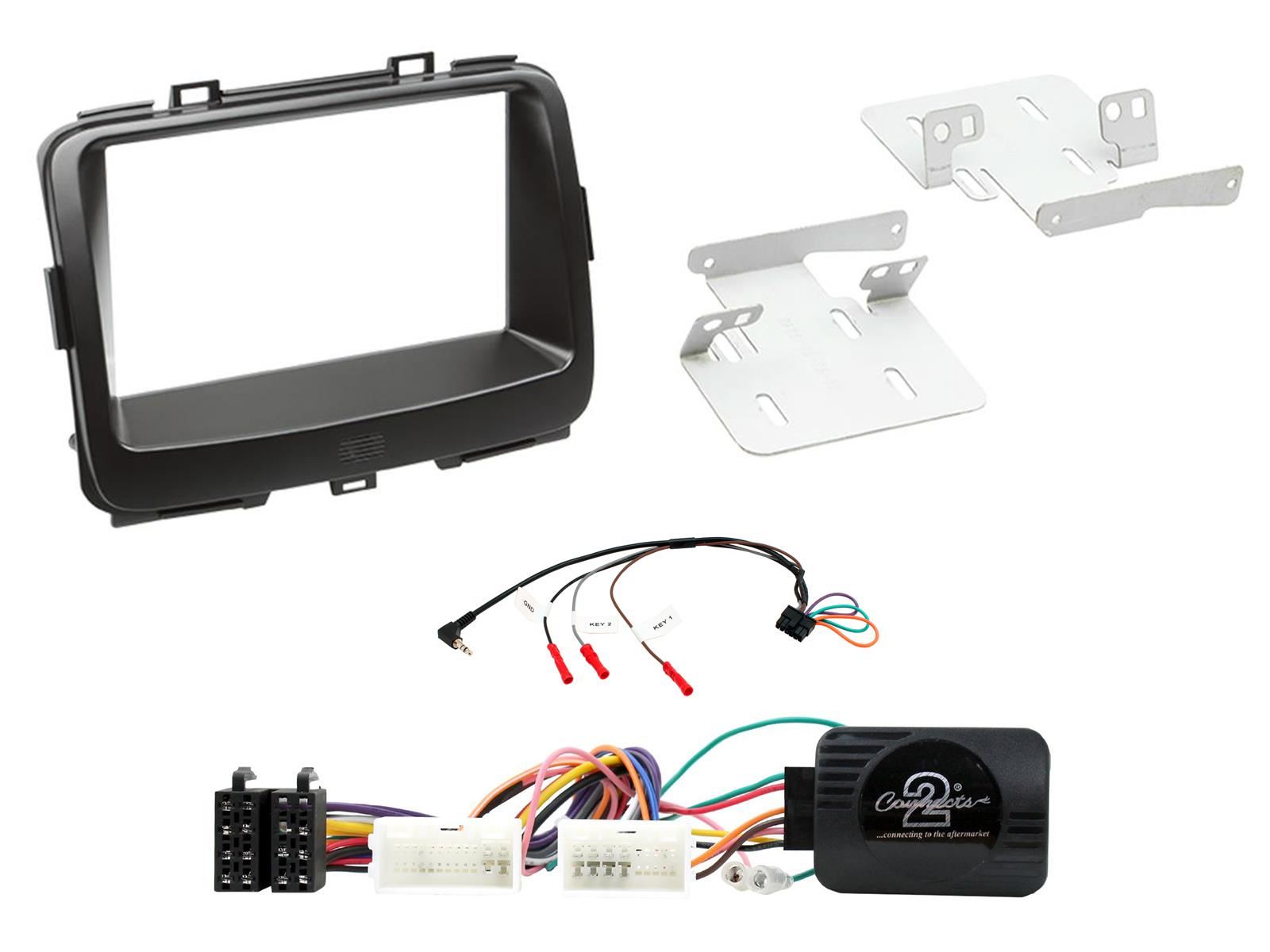 Grundig 6.8" Apple Android Double Din Stereo Fitting Kit + Steering Wheel Stalk Controls to fit Kia Carens 2013-
