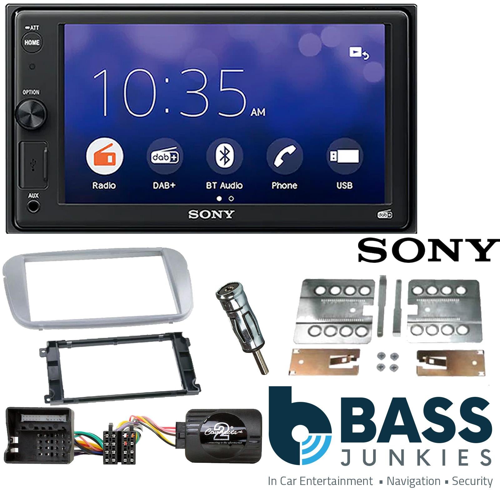 SONY XAV-1550D DAB+ Smart Bluetooth Car Radio + Stereo fitting kit + Steering Wheel Controls Loom for Ford Focus	 2007-2011 | Ford Mondeo 2007-2014
