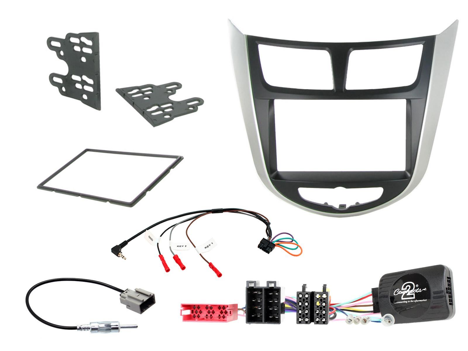 Connects2 CTKHY14 Hyundai Solaris Car Stereo D/Din Fascia Steering Wheel Interface Kit