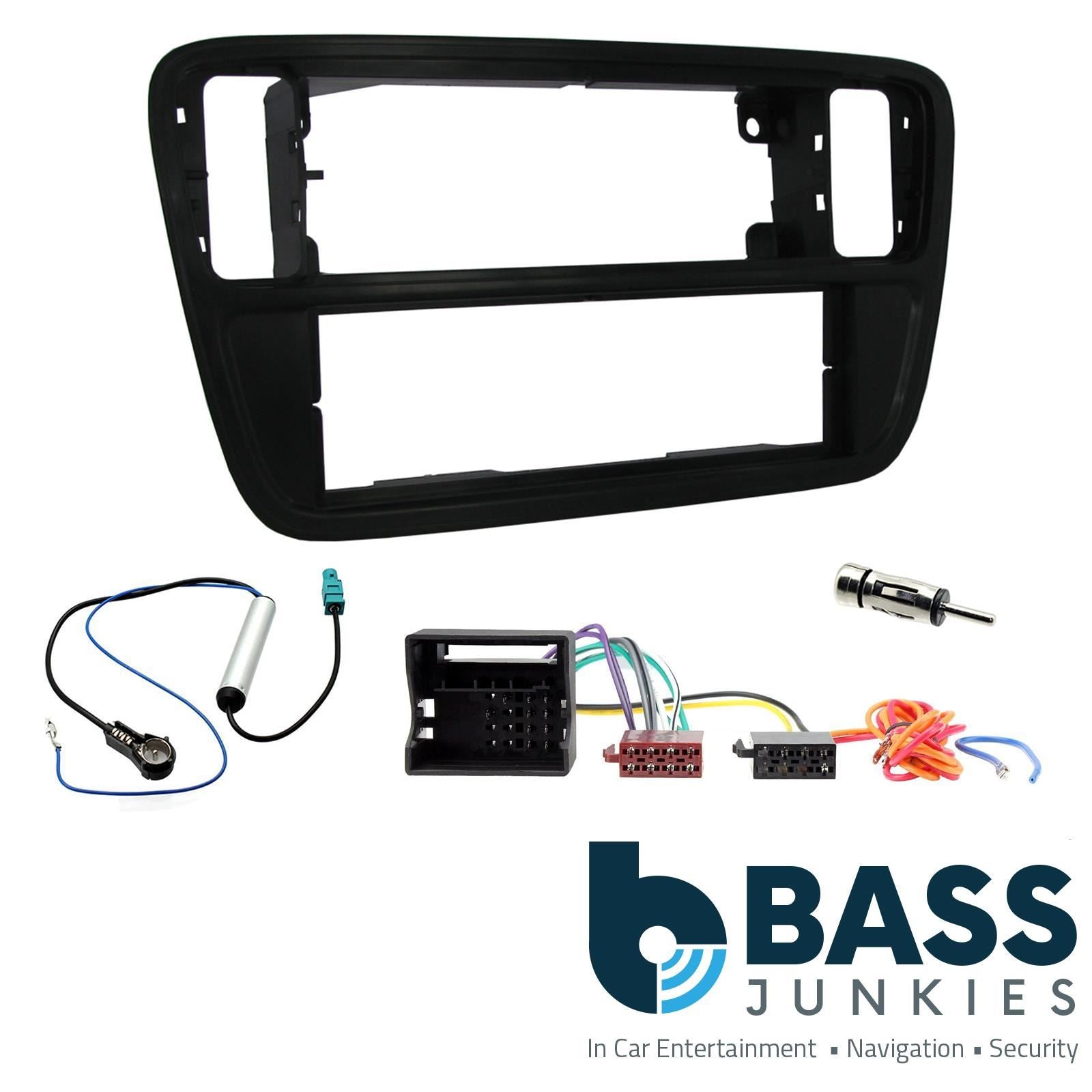 Single Din Stereo Fitting Kit + Steering Wheel Stalk Controls to fit Seat Mii 2012- | Skoda Citigo 2012-17