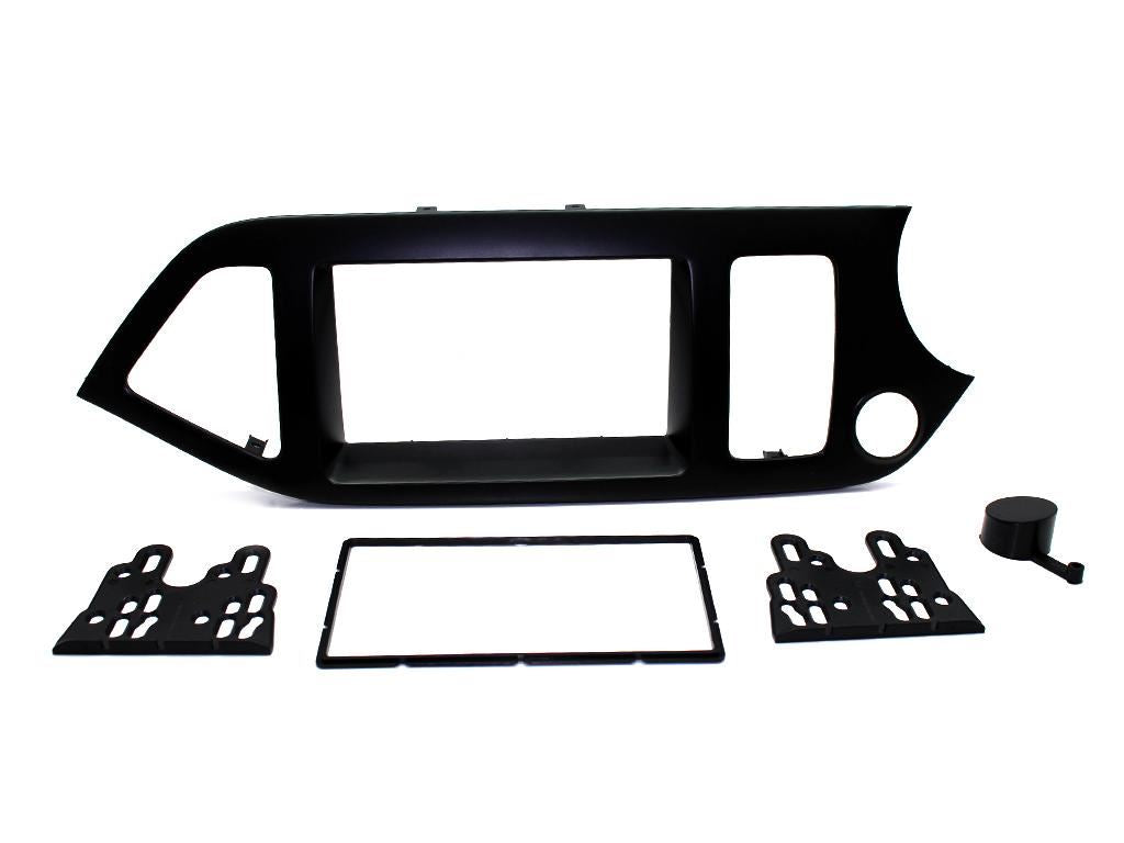 Grundig 6.8" Apple Android Double Din Stereo Fitting Kit + Steering Wheel Stalk Controls to fit Kia Picanto 2011-17