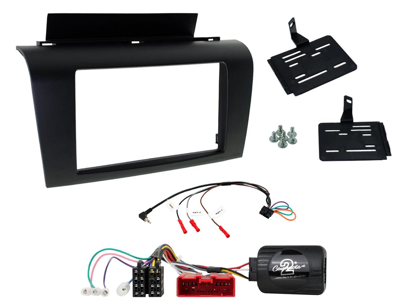 Connects2 CTKMZ05 - Mazda 3 2004 - 2009 Double Din Fascia & Steering Wheel Interface Installation Kit
