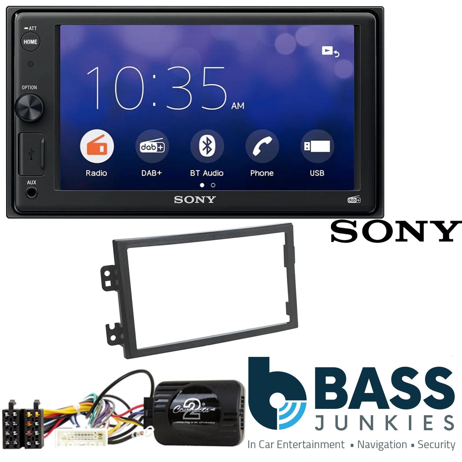 SONY XAV-1550D DAB+ Smart Bluetooth Car Radio + Stereo fitting kit + Steering Wheel Controls Loom for Nissan 350Z 2003-2005