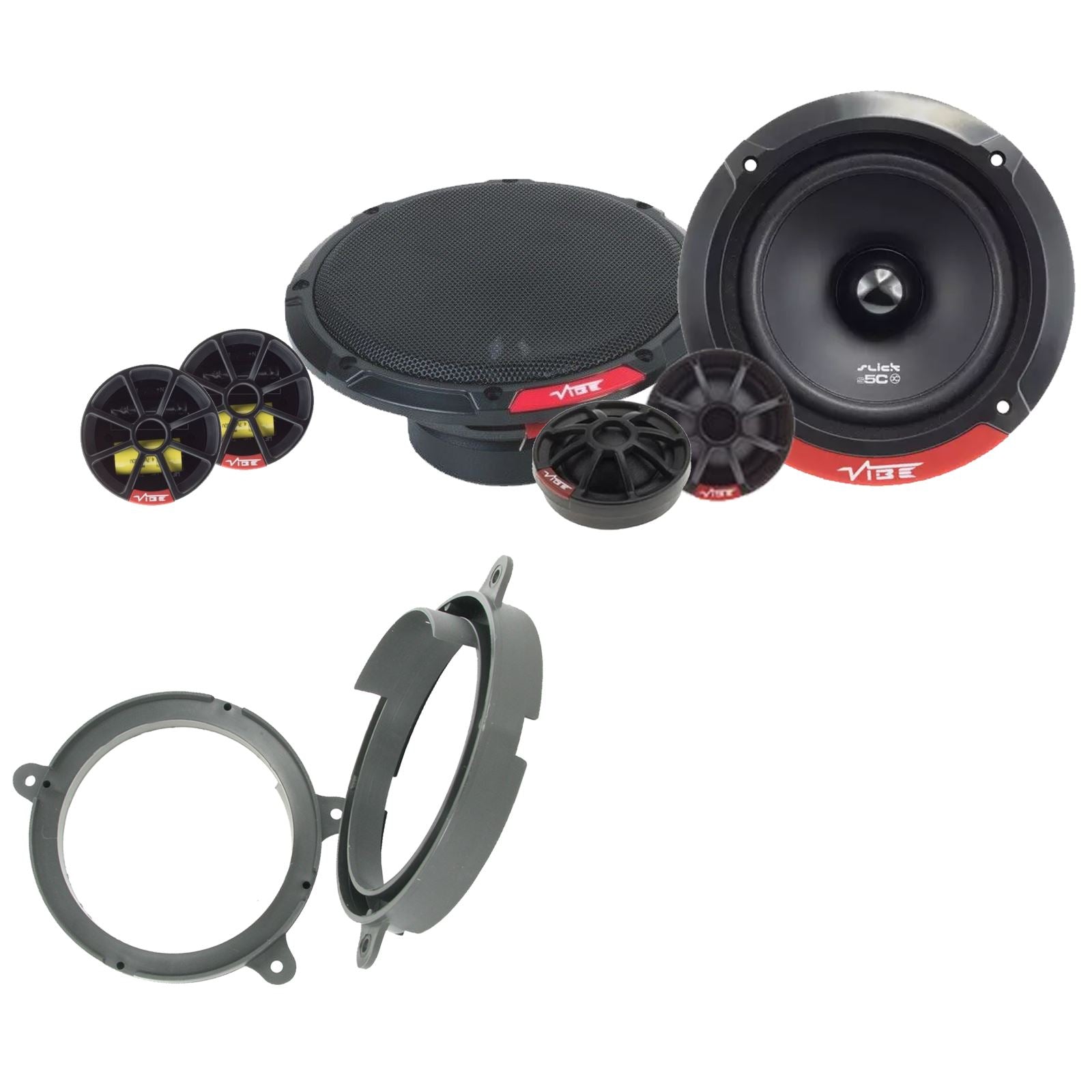 Vibe SLICK5C-V7 2-Way 130mm/13cm/5.25" Component Speakers (Per Pair 480 Watts) Fits Renault Clio 2005-12 | Twingo 07-11
