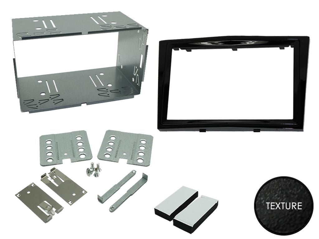 Connects2 CTKVX11 - Vauxhall Corsa D Astra H Zafira B Piano Black Finish Double Din Fascia Panel Cage kit & Steering Wheel Interface Installation Kit