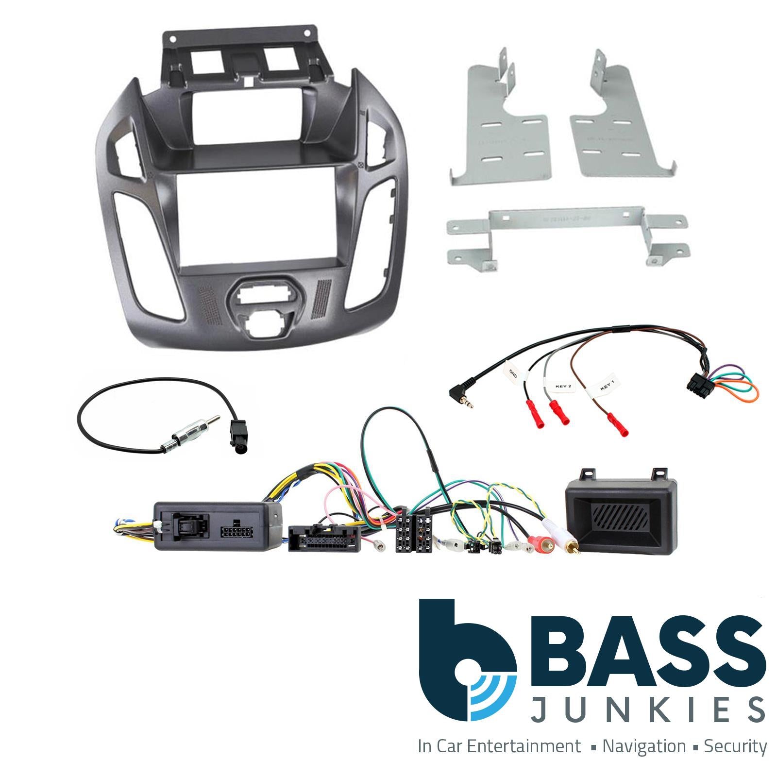 Connects2 Double Din Stereo fitting kit for Ford Transit-Connect 2013-2021 Vehicle Specific Stereo Screen Steering Controls Fitting Kit