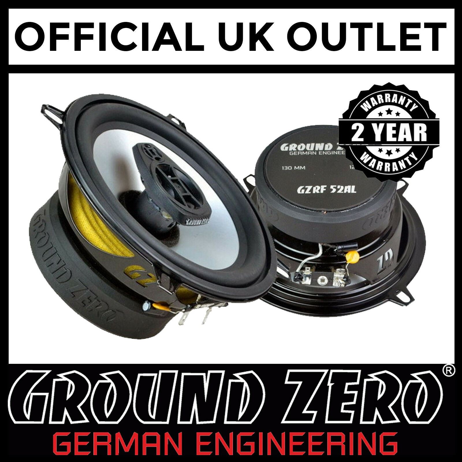 Ground Zero GZRF 52AL -  5.25" Inch 13cm 3 Ohm 2-way 110 Watts Coaxial Car Speaker