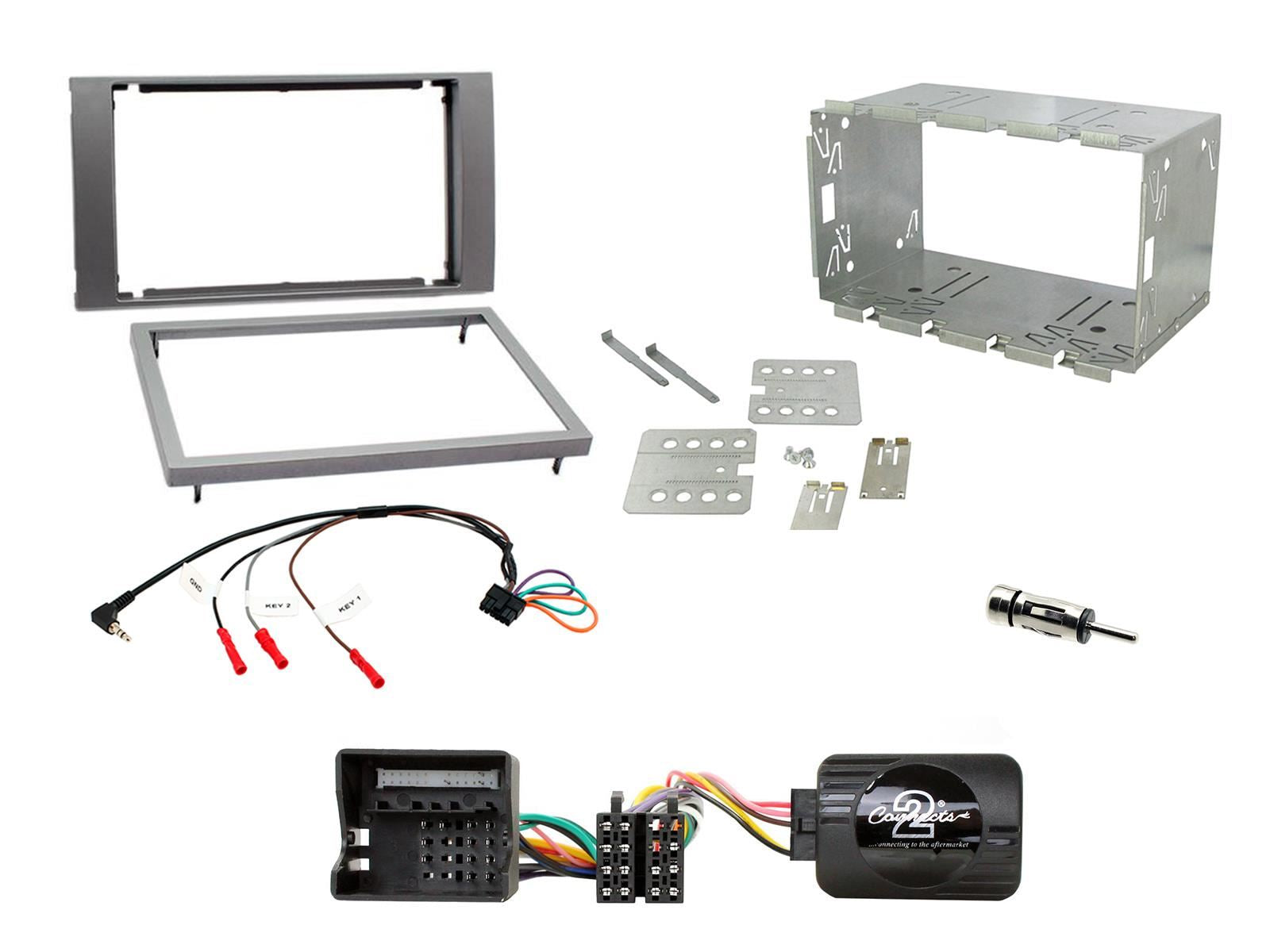 Grundig 6.8" Apple Android Double Din Stereo Fitting Kit + Steering Wheel Stalk Controls to fit Ford C-Max 2003-10 | Ford Focus 2004-07 | Ford Fiesta 2005-08