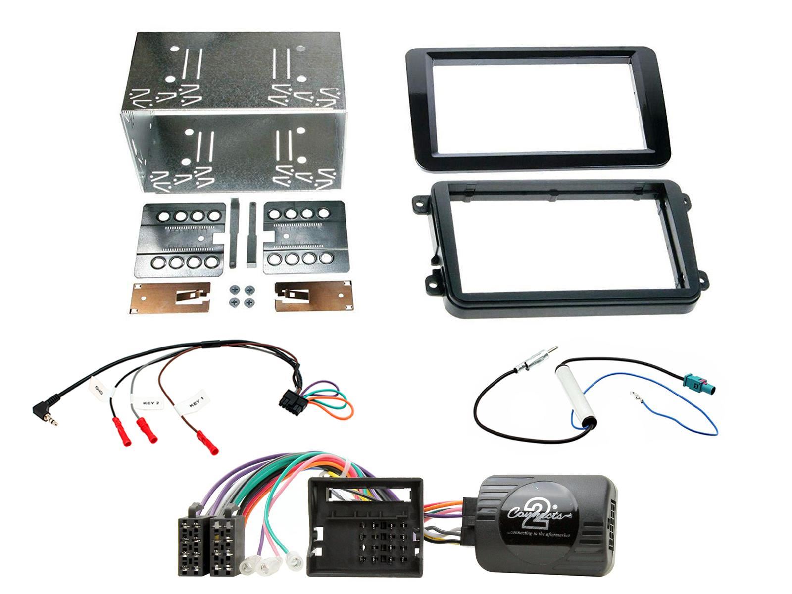 Connects2 CTKSK01 - Skoda Fabia 2007 - 2014 Double Din Fascia & Steering Wheel Interface Installation Kit