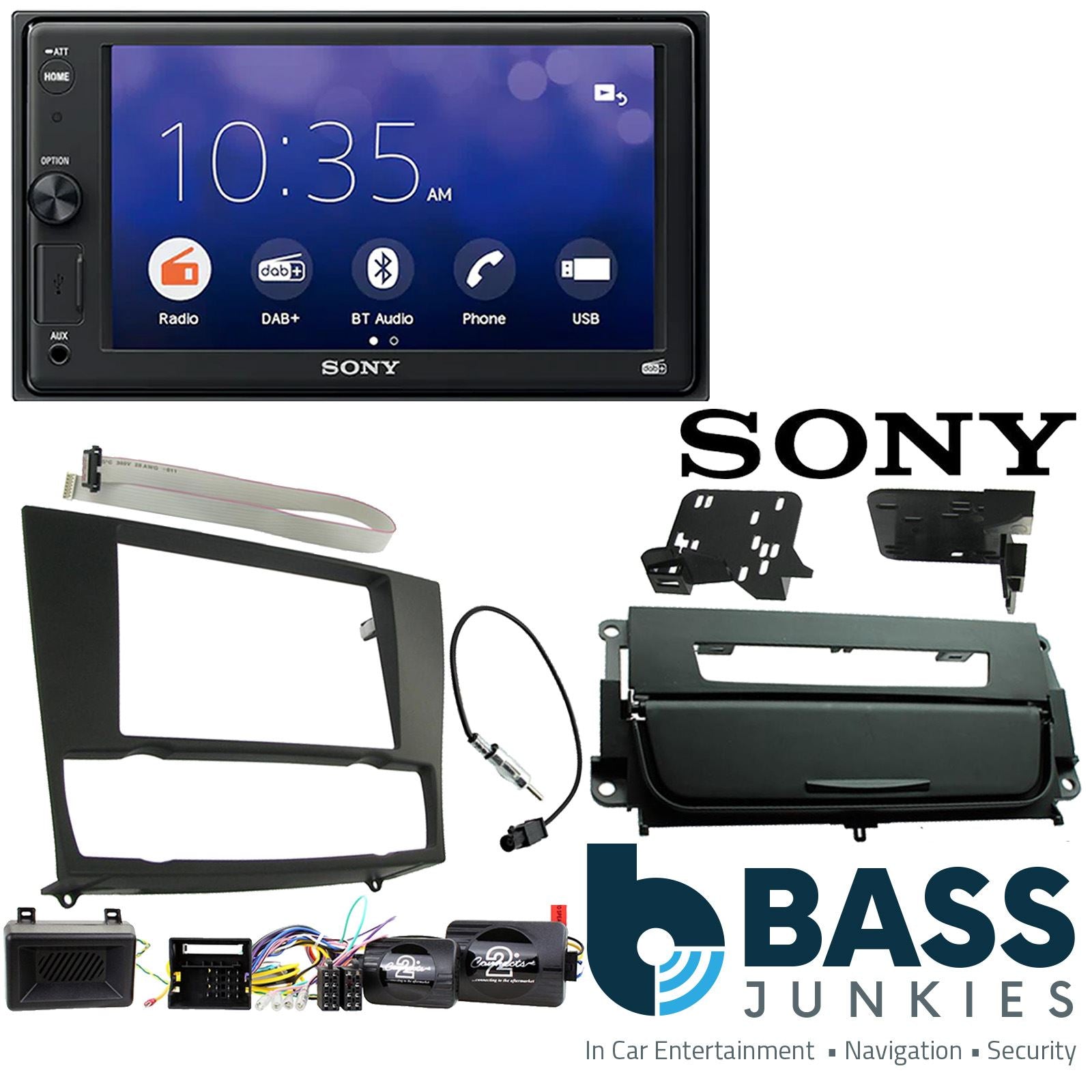 SONY XAV-1550D DAB+ Smart Bluetooth Car Radio + Stereo fitting kit + Steering Wheel Controls Loom for BMW 3-Series E90, 2005-2012 | E91, 2005-2012 | E92, 2005-2012 | E93, 2005-2012