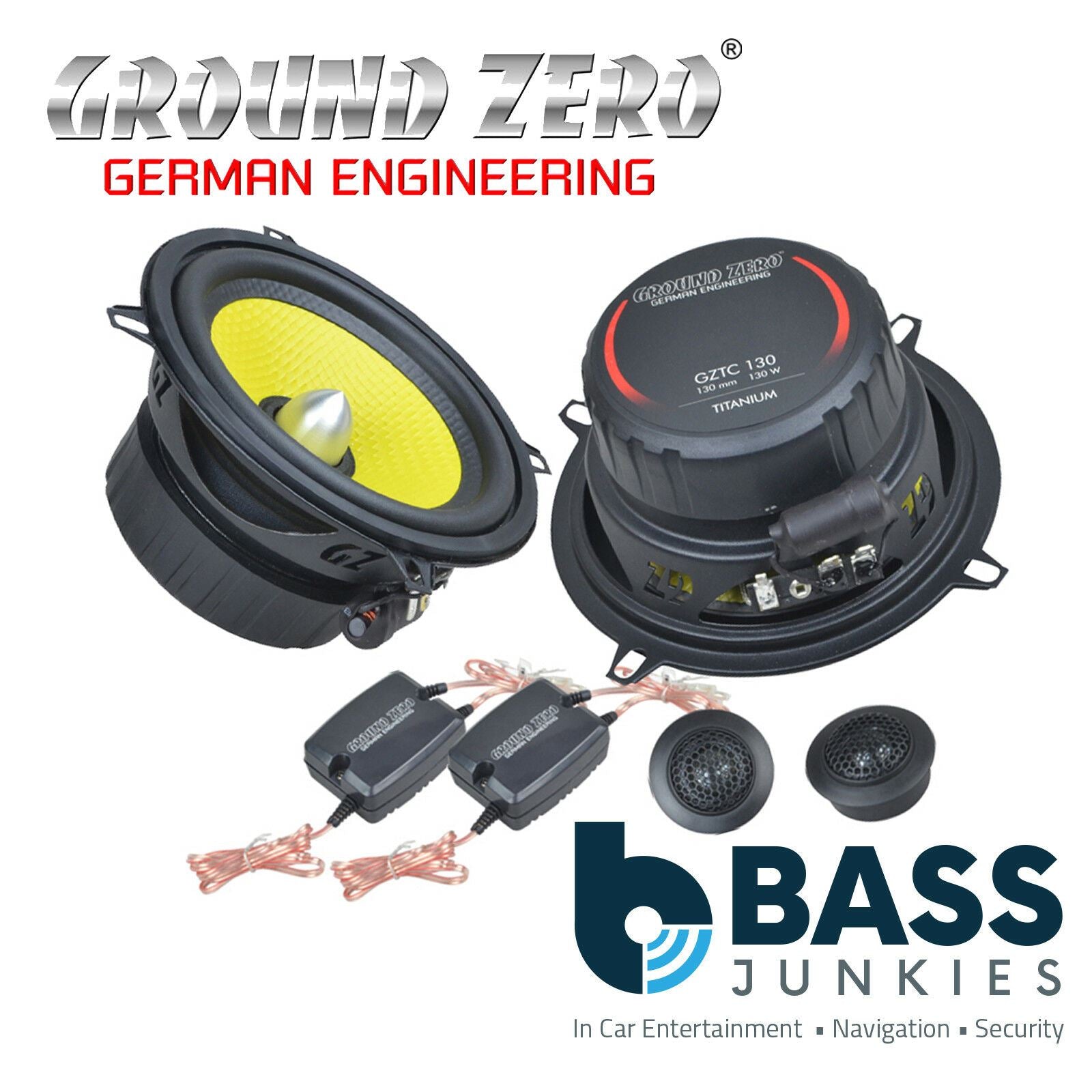 Ground Zero GZTC 130 - 5.25" Inch 130mm 130 Watts 3-Ohm 2-Way Component Car Speaker Set