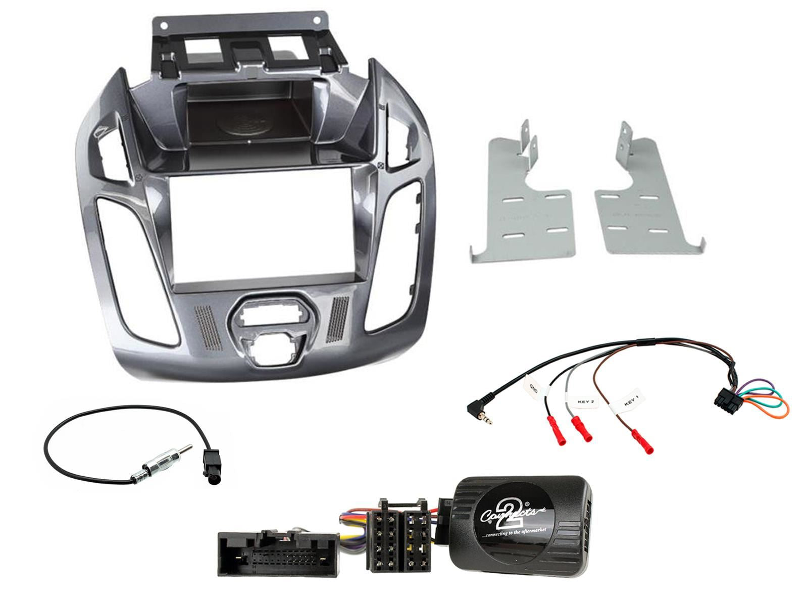 SONY 6.2" Screen Blutooth Double Din Stereo Fitting Kit + Steering Wheel Stalk Controls to fit Ford Transit-Connect 13-21
