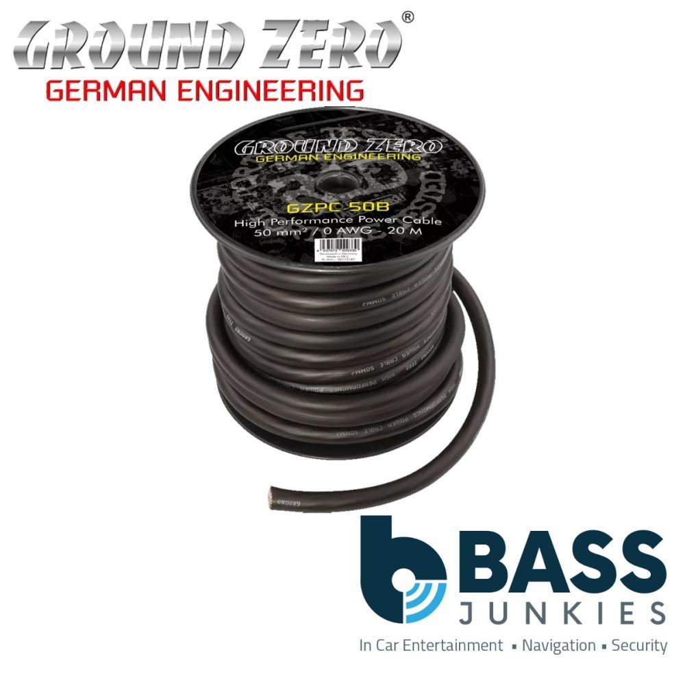 Ground Zero GZPC 50B - 50 mm² Black power cable spool 20m spool