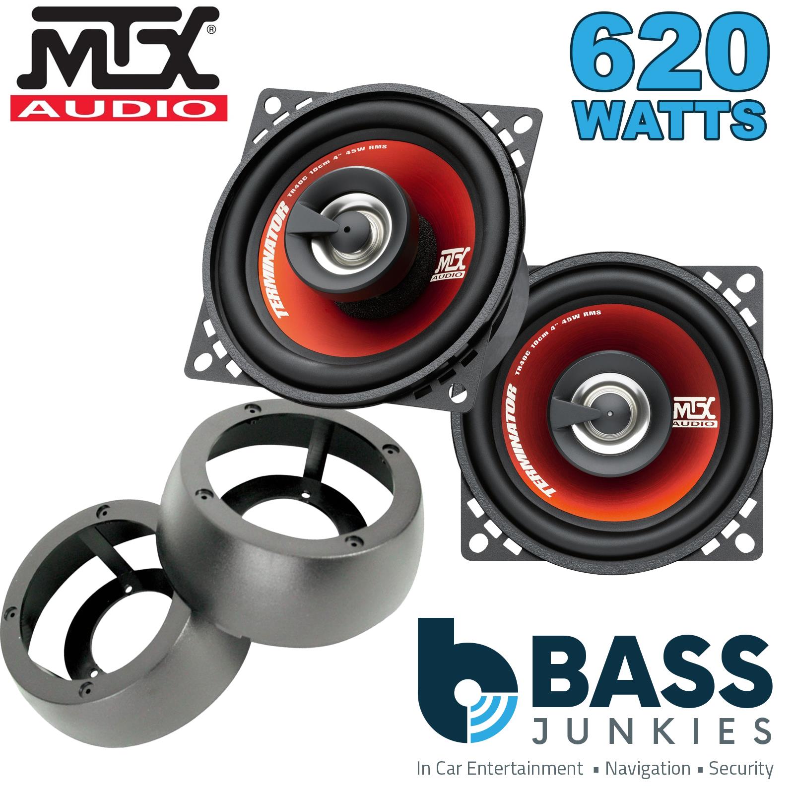MTX TR40C 100mm/10cm/4" 2-Way Coaxial Car speakers (Per Pair Max 620|90 watts RMS) Fits Universal