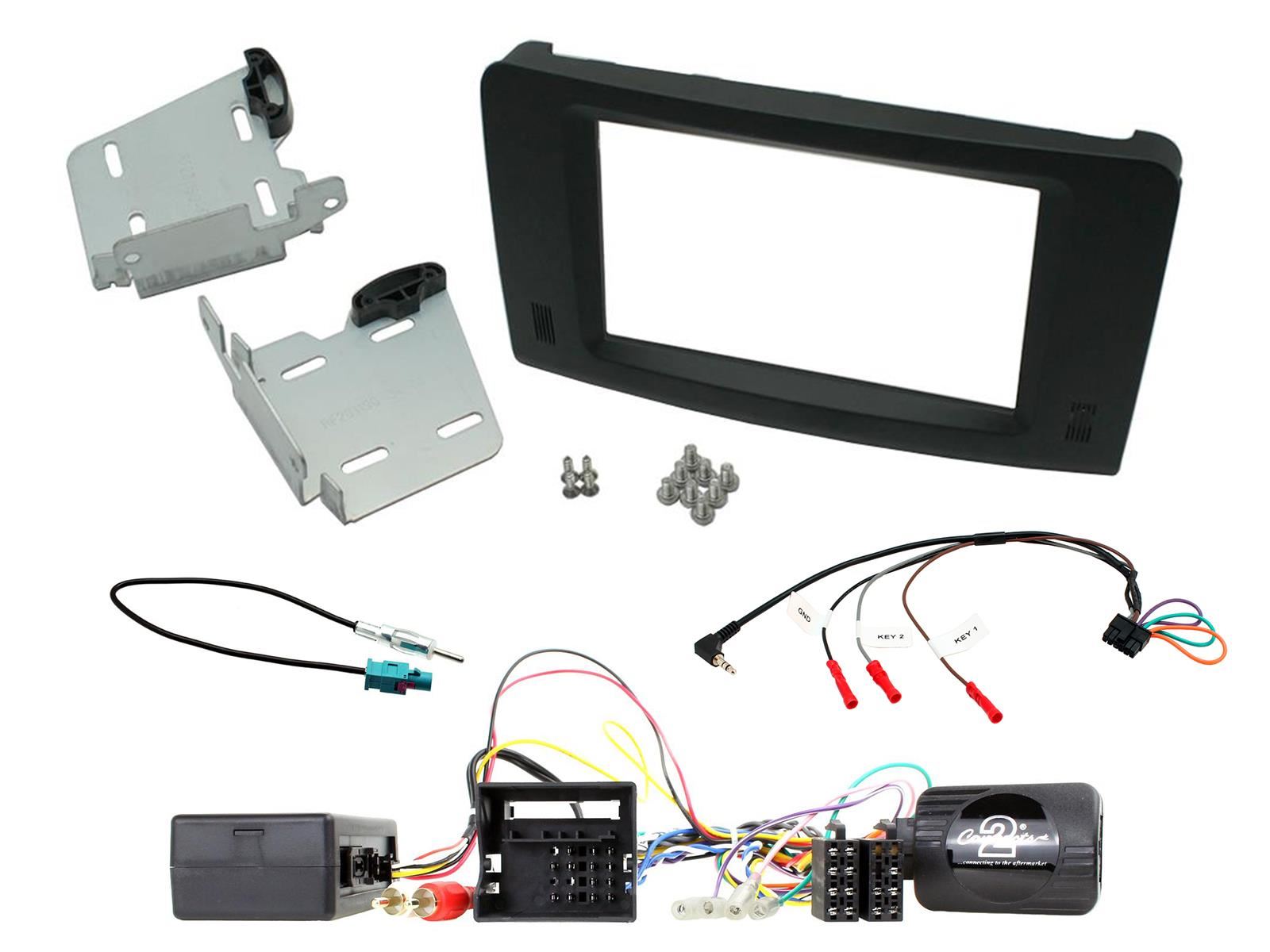 Grundig 6.8" Apple Android Double Din Stereo Fitting Kit + Steering Wheel Stalk Controls to fit Mercedes ML 2005-11 | Mercedes GL 2006-12