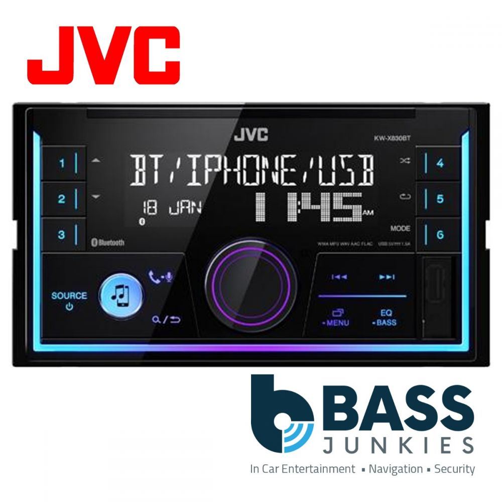 JVC KW-X830BT - Mechless Double Din Bluetooth USB MP3 AUX iPhone Car Stereo Player