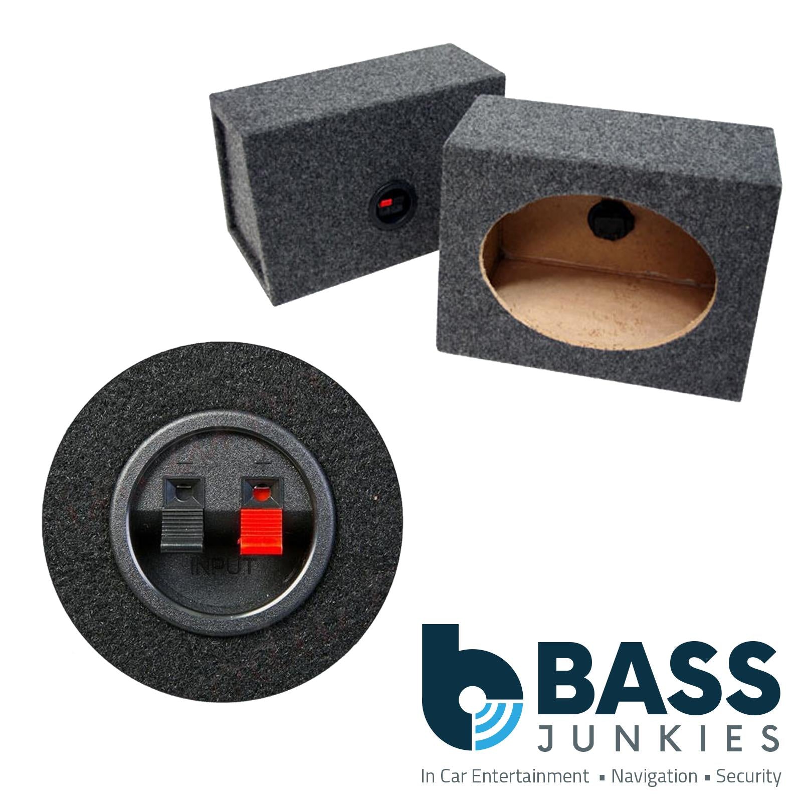 JVC CS-DR6930 6"x9" 3-Way 1000 Watts a Pair 6x9" Coaxial Speakers with Grey 6"x9" Speaker Boxes & 8m of Oxygen Free 16AWG Speaker Cable