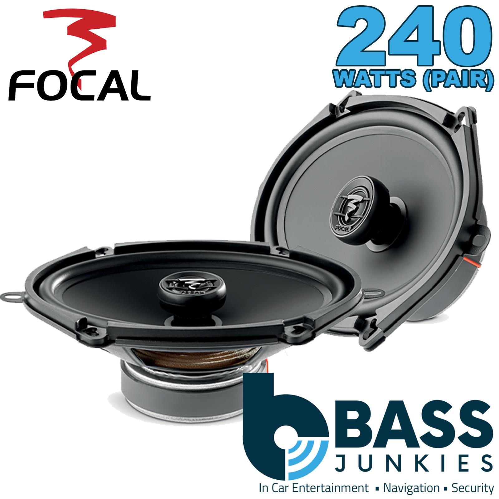 Focal ACX570 130x180mm/13x18cm/5x7" Car Door Coaxial Speakers (Per Pair Max 240 watts | 120 watts RMS) Each Speaker: Max 120 watts | RMS 60 watts [Woofer/Tweeter]