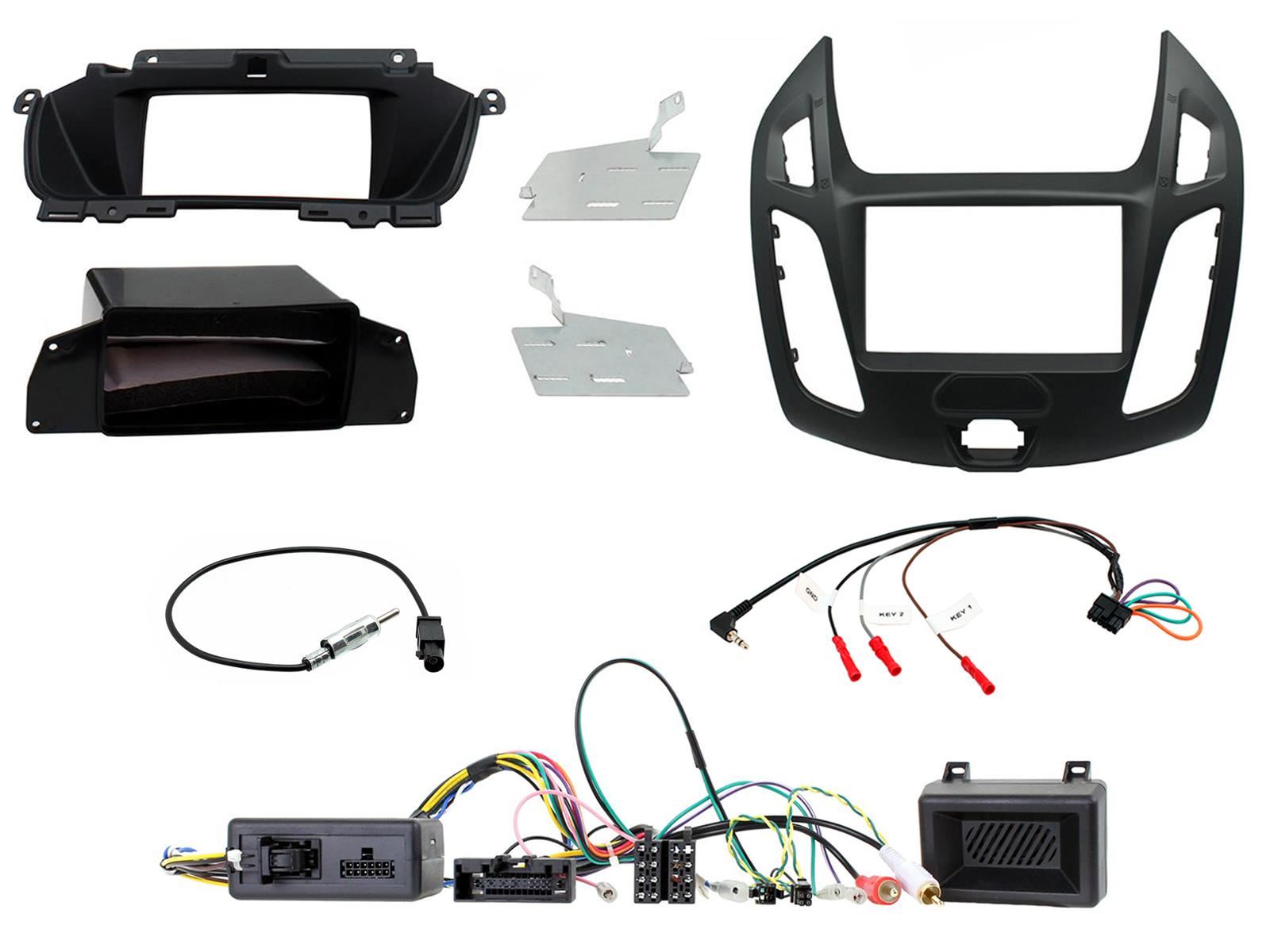 SONY 6.2" Screen Blutooth Double Din Stereo Fitting Kit + Steering Wheel Stalk Controls to fit Ford Transit-Connect 13-