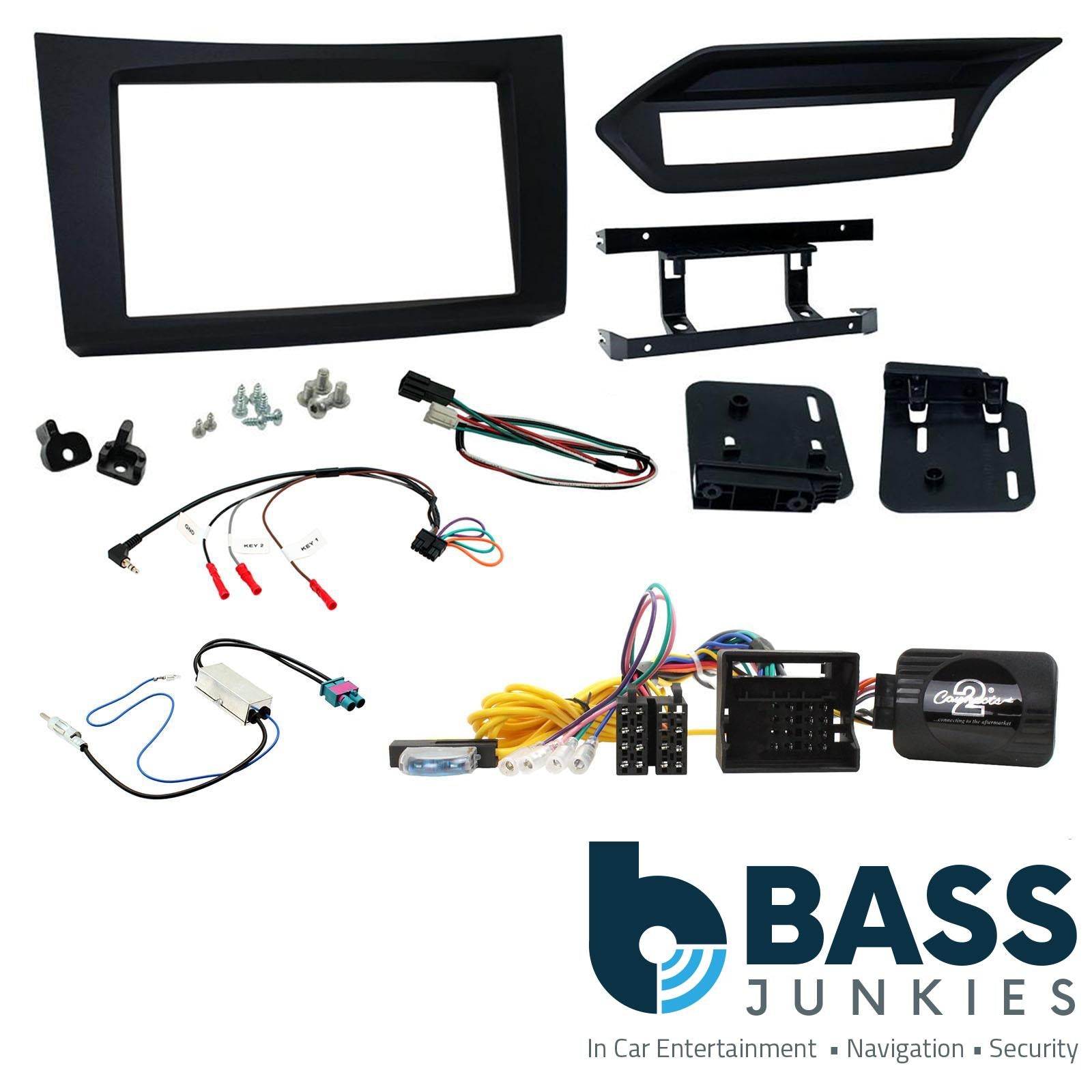 Connects 2 CTKMB16 - Mercedes Benz E Class W212 2009 - 2012 Double Din Fascia & Steering Wheel Interface Installation Kit