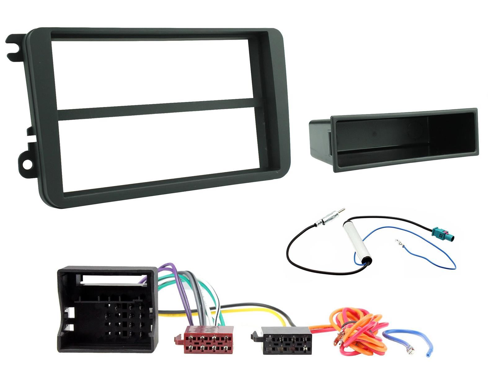 Single Din Stereo Fitting Kit + Steering Controls to fit Skoda Superb 08-13|VW Golf 03-13|Passat 05-15|Polo 09-14|EOS 06-16|Touran 06-10|Caddy 03-10|Jetta 05-11|Scirocco 08-15|Vento 10-