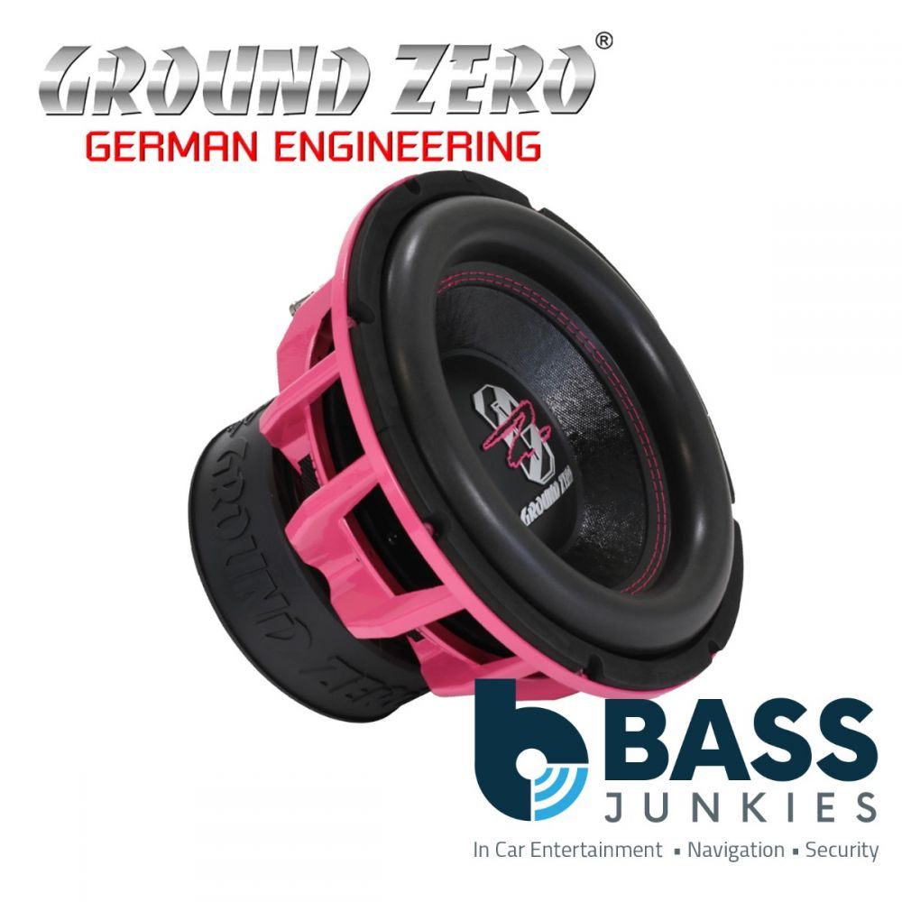 Ground Zero GZHW 30SPL PINK - 12" Inch 30cm Dual 1-Ohm Pink SPL 3000 Watts Car Sub Subwoofer