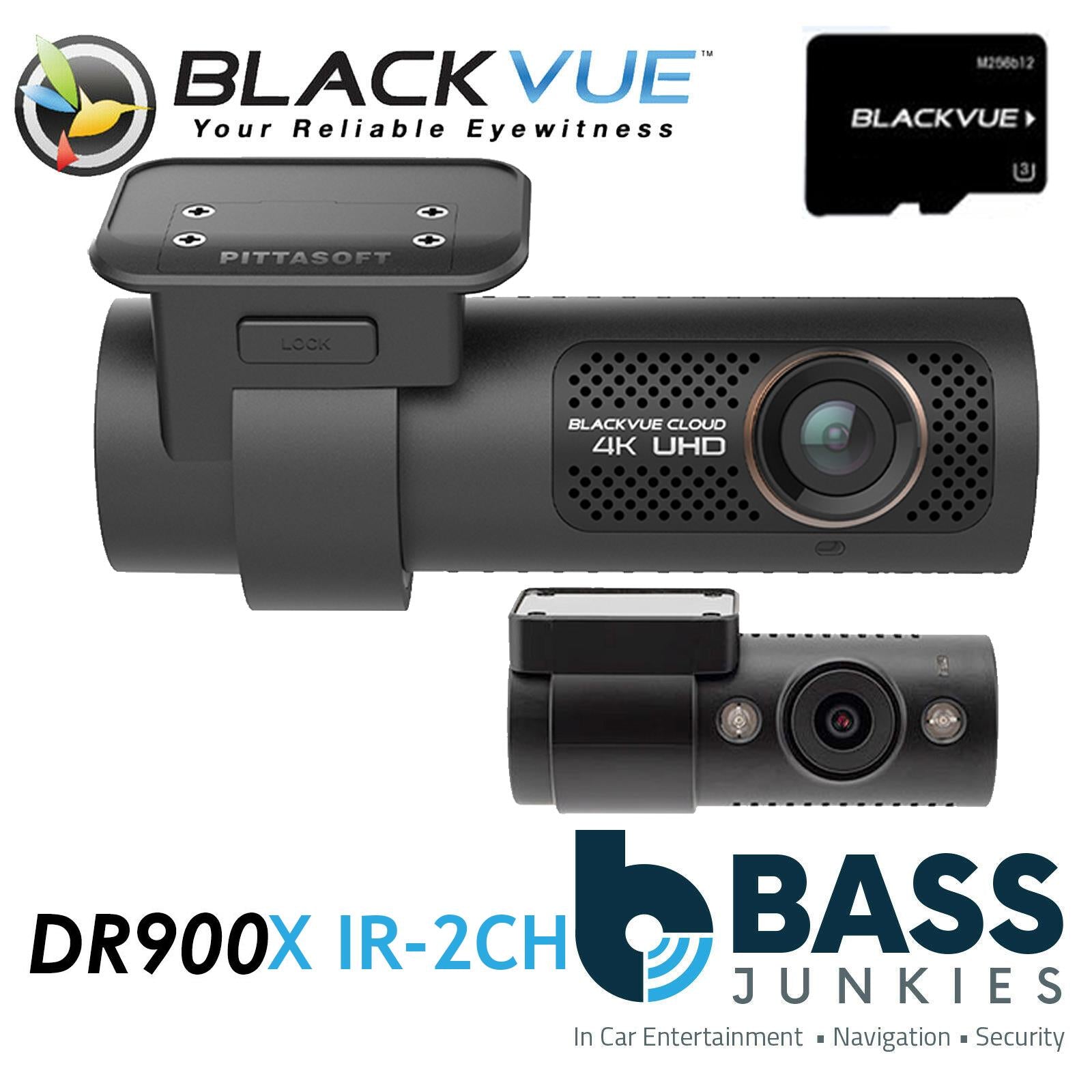 Blackvue DR900X IR-2CH 64GB IR 8-MP 4K UHD Ultra Wide Font & Rear Car Dash Camera WIFI Cloud @30fps Rear Camera @60fps Front Camera