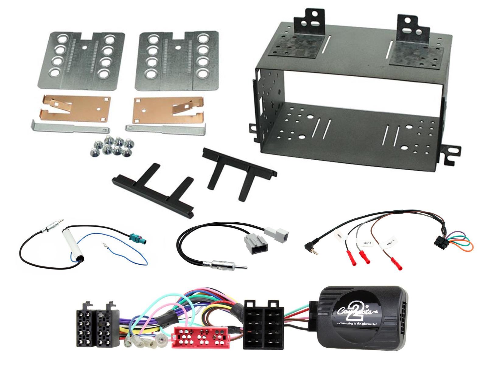Grundig 6.8" Apple Android Double Din Stereo Fitting Kit + Steering Wheel Stalk Controls to fit Kia Rio 2008-11