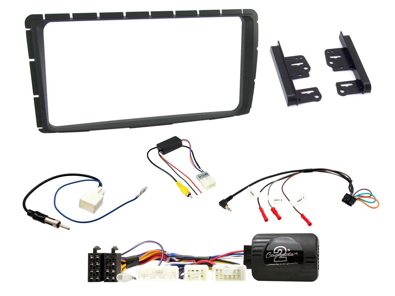 Grundig 6.8" Apple Android Double Din Stereo Fitting Kit + Steering Wheel Stalk Controls to fit Toyota Hilux 2012-15
