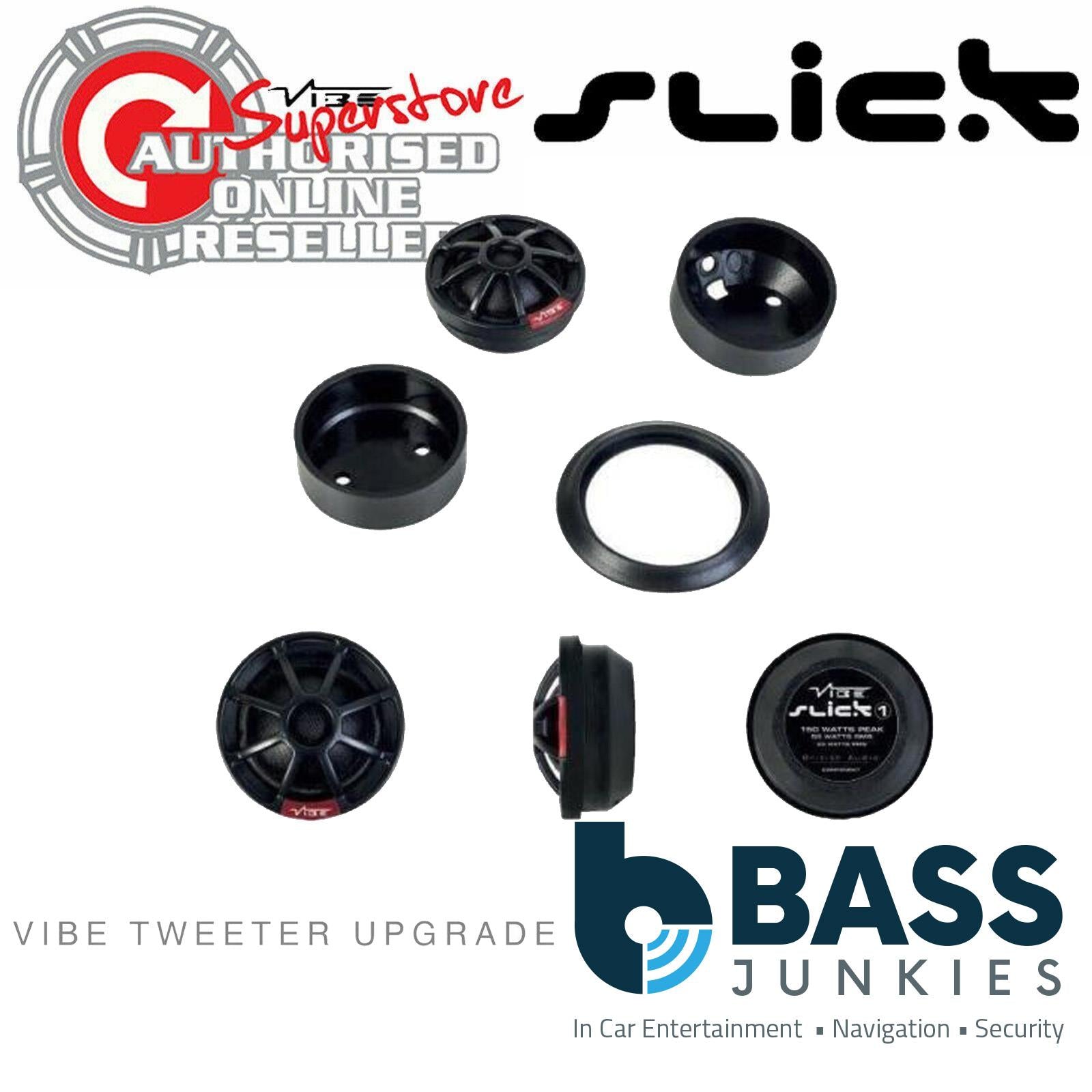 Vibe Slick 1 150 Watts Silk Dome Car Speaker Tweeters (Pair)