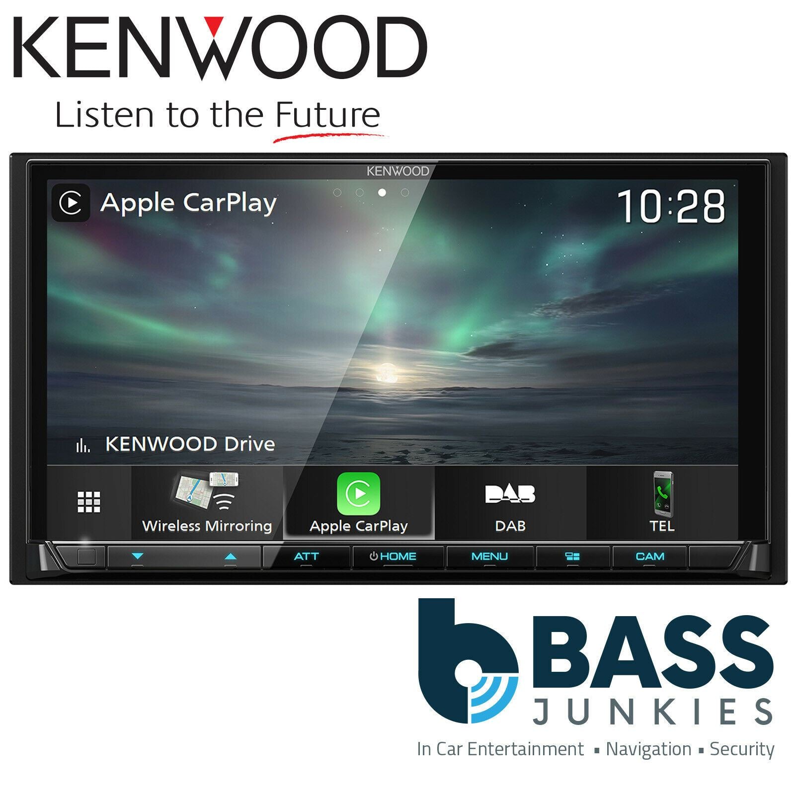 Kenwood DMX-8019DABS - 7" Double Din Mechless Wireless Apple Carplay Wifi Android Auto DAB+ Bluetooth USB iPhone Spotify Car Stereo AV Screen