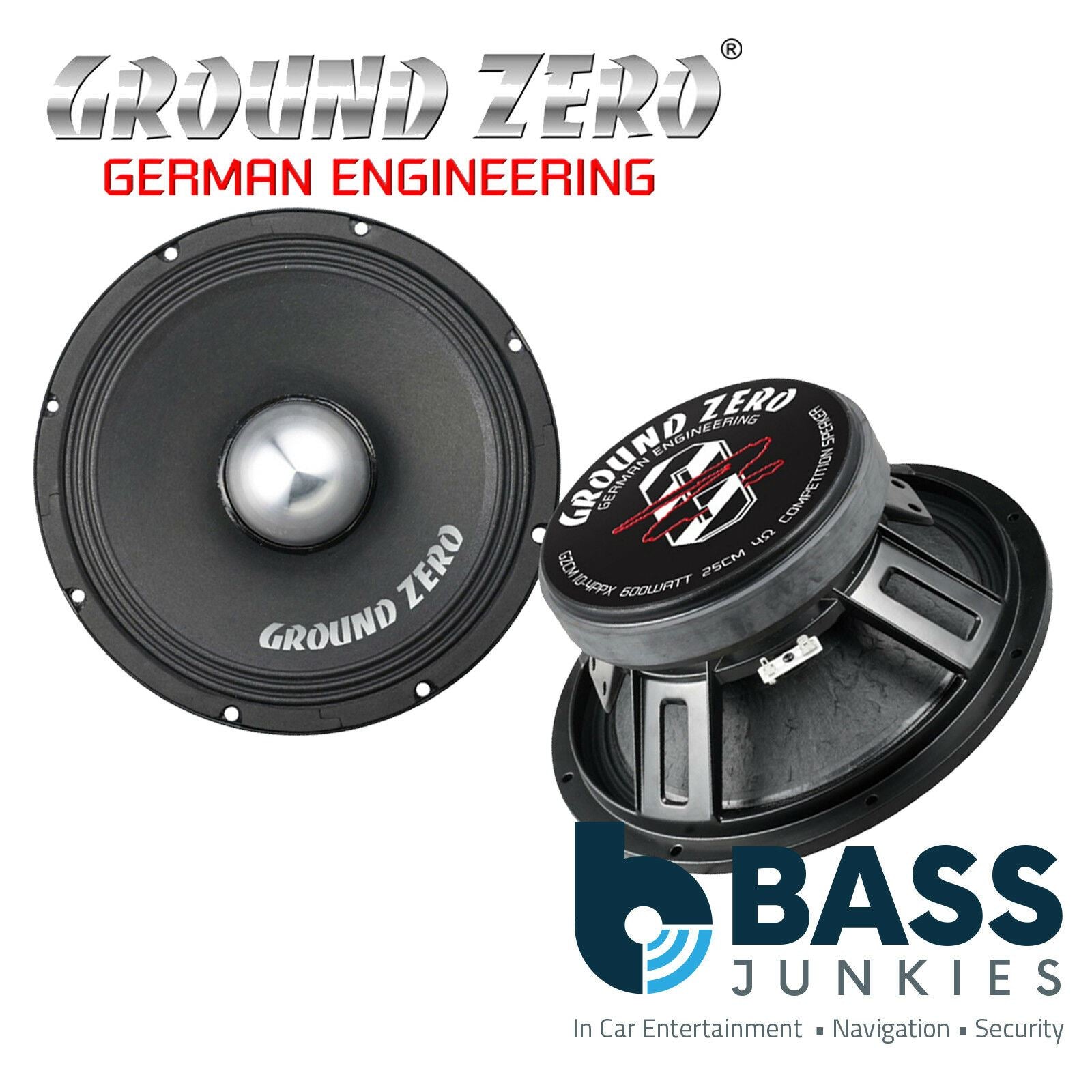 Ground Zero GZCM 10-4PPX - 10" Inch 25cm 600 Watts Max Midrange Car Speaker Single