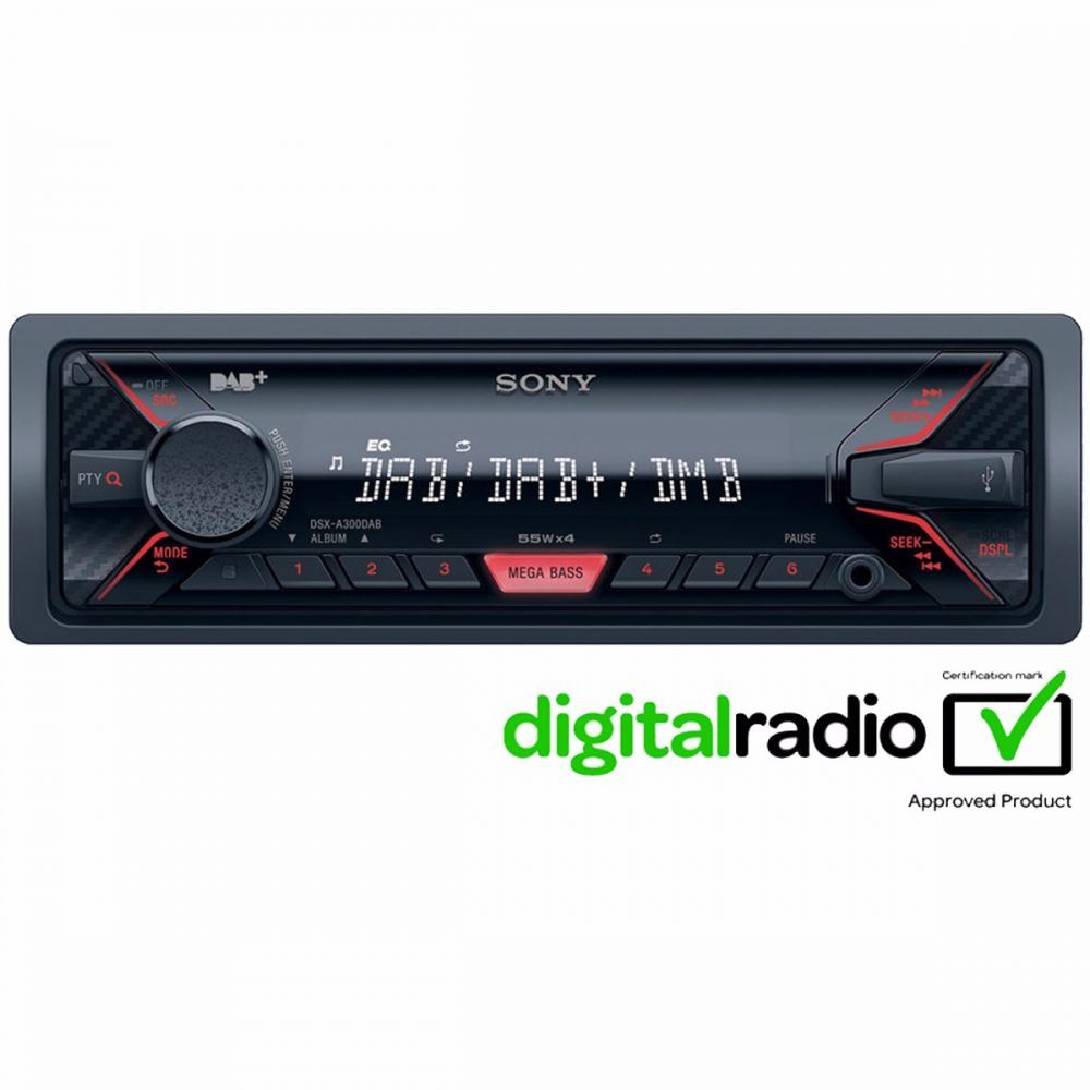 Sony DSX-A300DAB - Mechless WMA MP3 AAC iPod iPhone USB AUX Car Stereo Radio Tuner Player