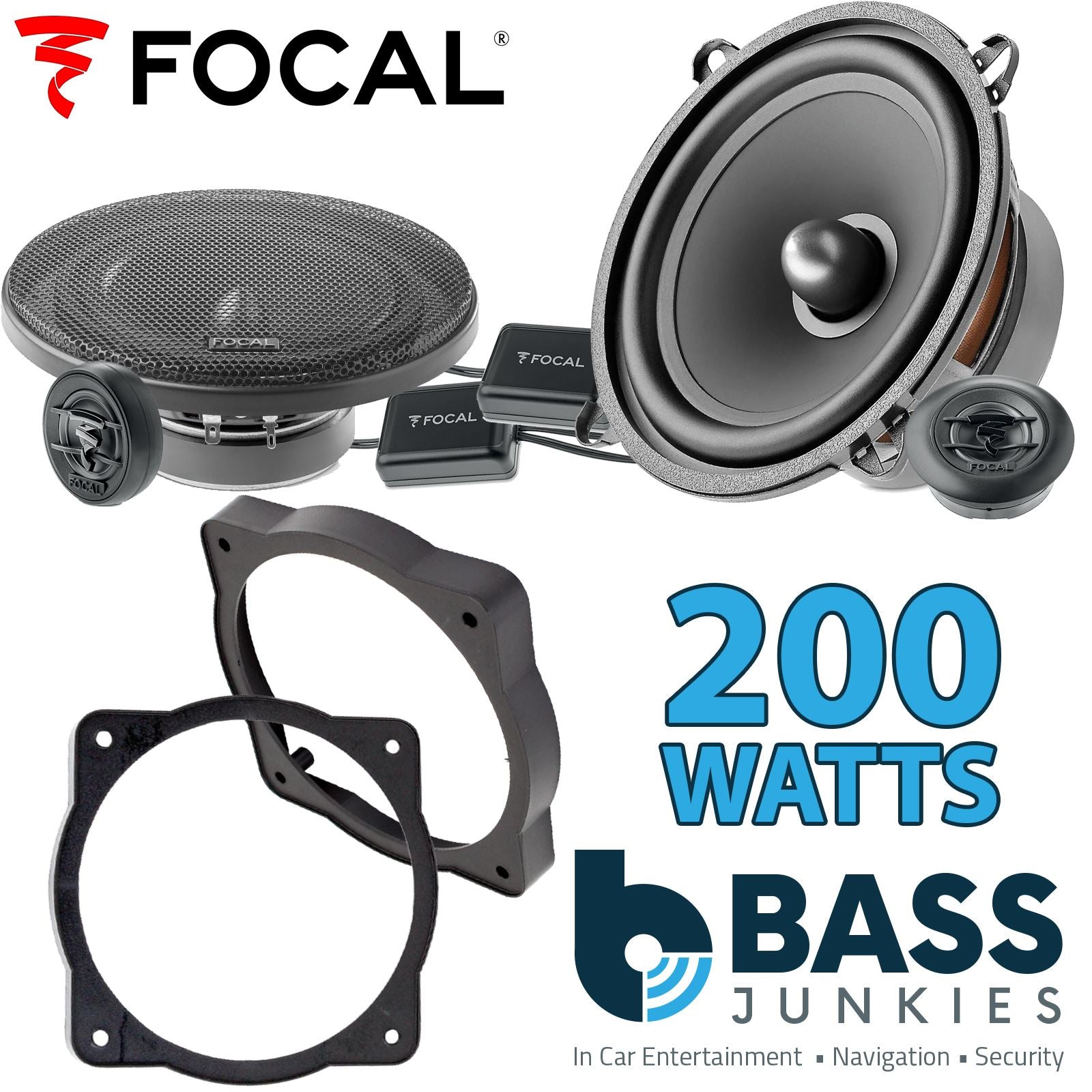 Focal Auditor ASE130 130mm/13cm/5.25"Car Component Speakers (Pair Max 200 watts) Fits Universal