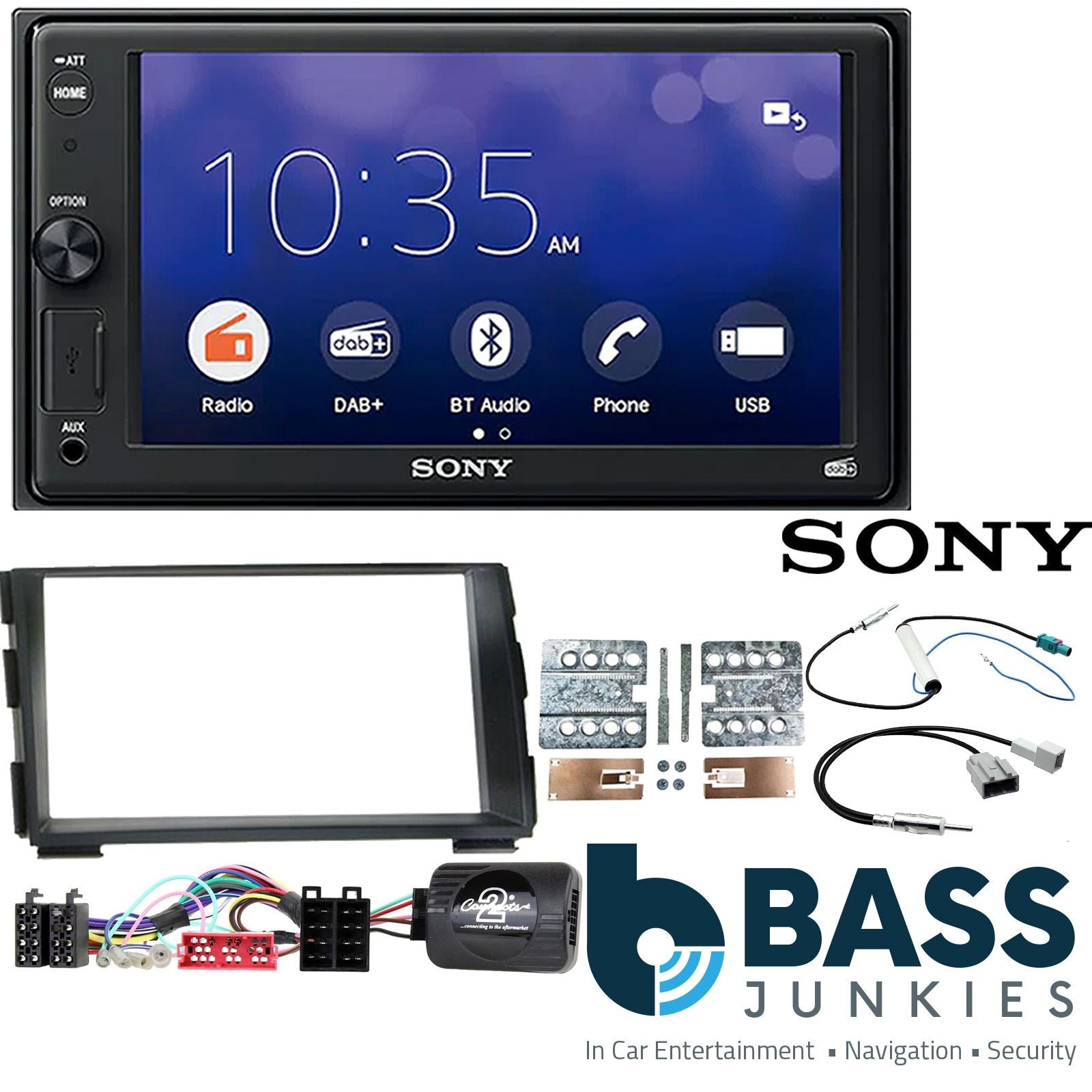 SONY XAV-1550D DAB+ Smart Bluetooth Car Radio + Stereo fitting kit + Steering Wheel Controls Loom for Kia Cee'd 2009-2012 | Kia Pro-Cee'd 2009-2013