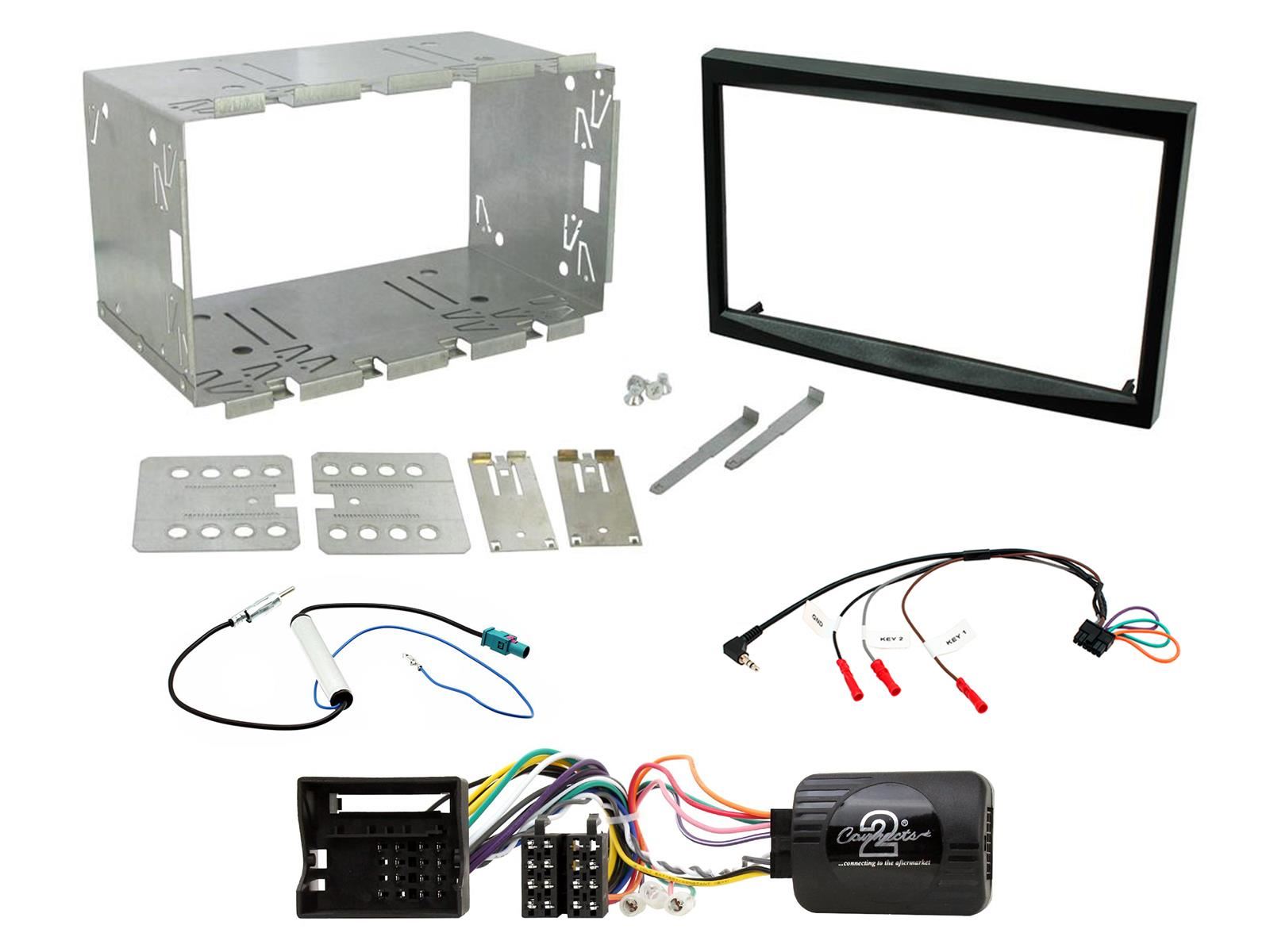 Connects2 CTKPE03 - Peugeot 207 2006 - 2012 Onwards Double Din Fascia & Steering Wheel Interface Installation Kit