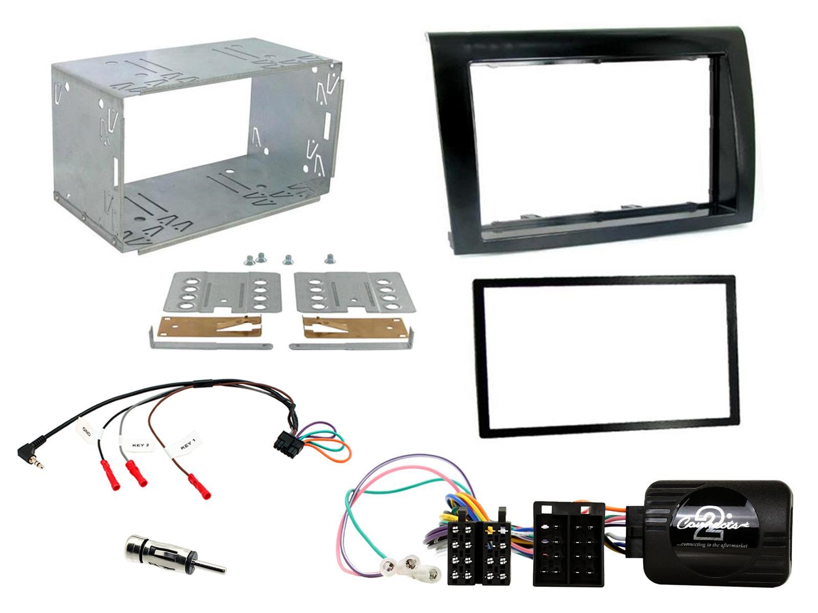 SONY DAB+ Apple | Android Double Din Stereo Fitting Kit + Steering Wheel Stalk Controls to fit Fiat Bravo 2007-14