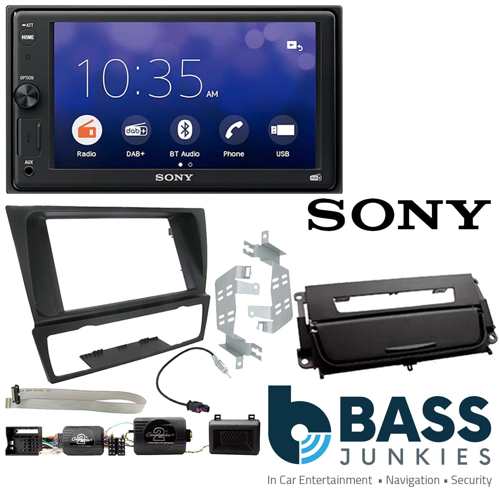 SONY XAV-1550D DAB+ Smart Bluetooth Car Radio + Stereo fitting kit + Steering Wheel Controls Loom for BMW 3-Series E90, 2005-2012 | E91, 2005-2012 | E92, 2005-2012 | E93, 2005-2012